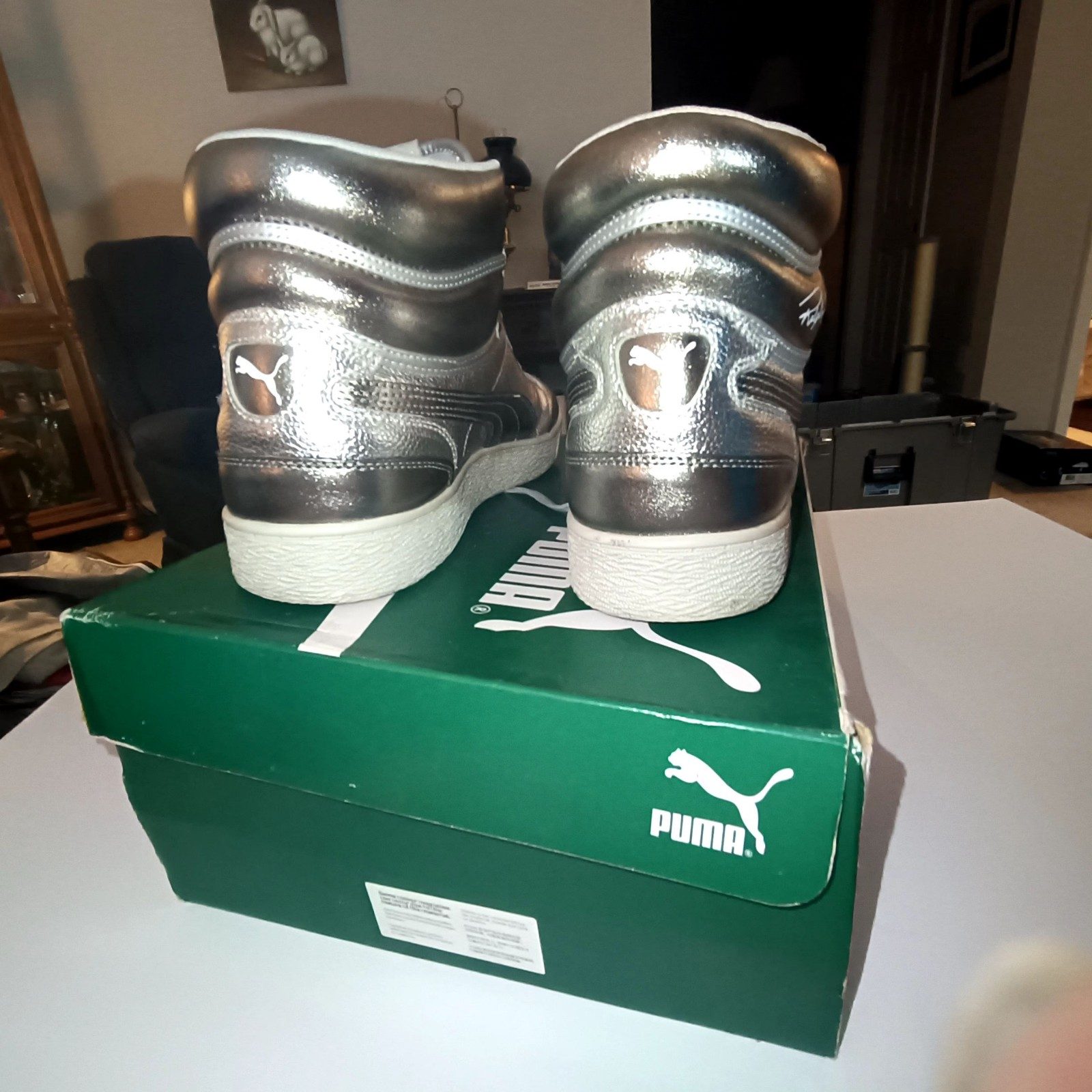Puma x Ralph Sampson Silver High Top Sneakers US 12 Shock Wedge image 5