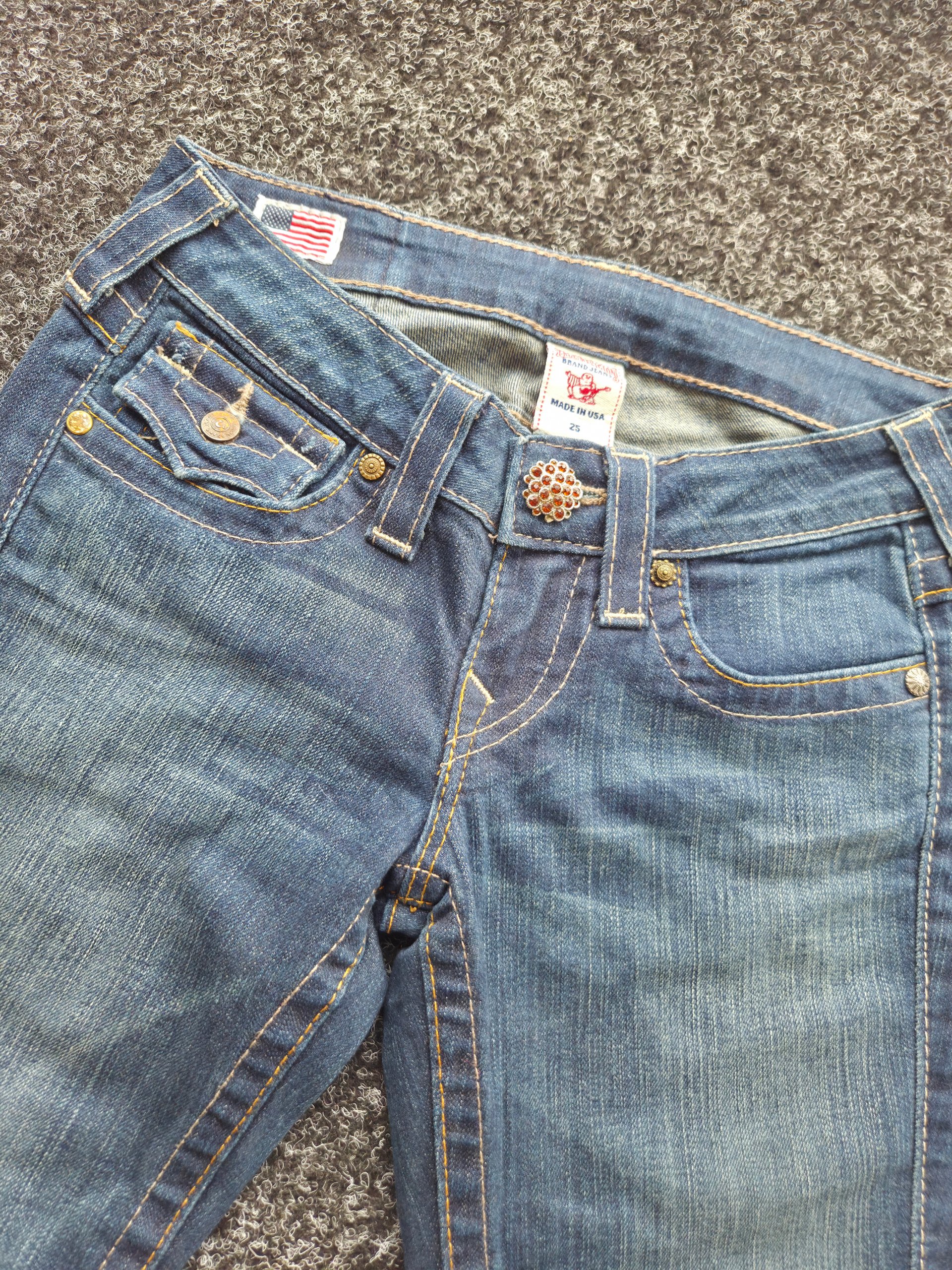 True Religion USA Low Rise Embellished Skinny/Slim Jeans W25 UK 6 Y2K McBling Petite image 3