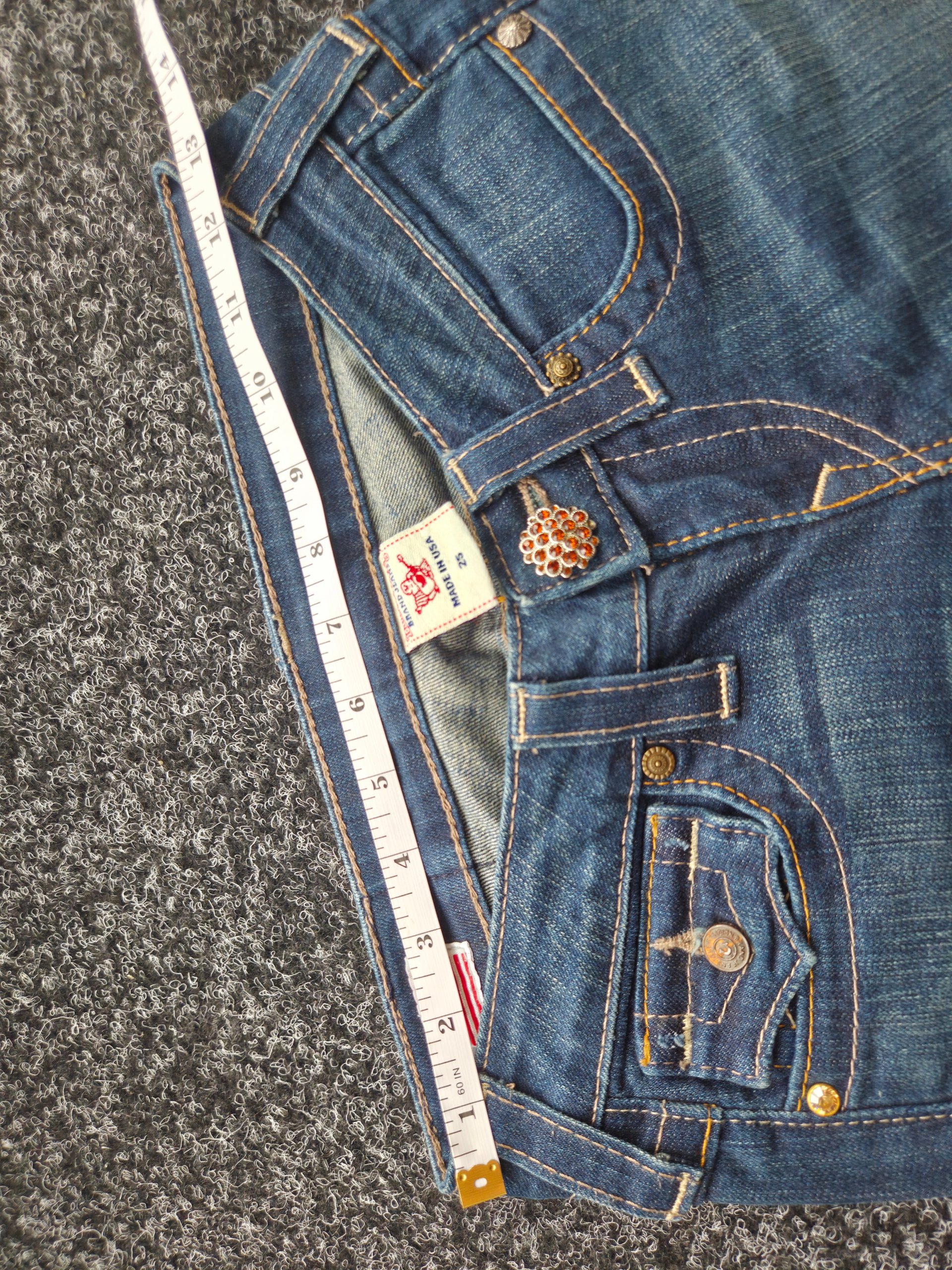 True Religion USA Low Rise Embellished Skinny/Slim Jeans W25 UK 6 Y2K McBling Petite image 5