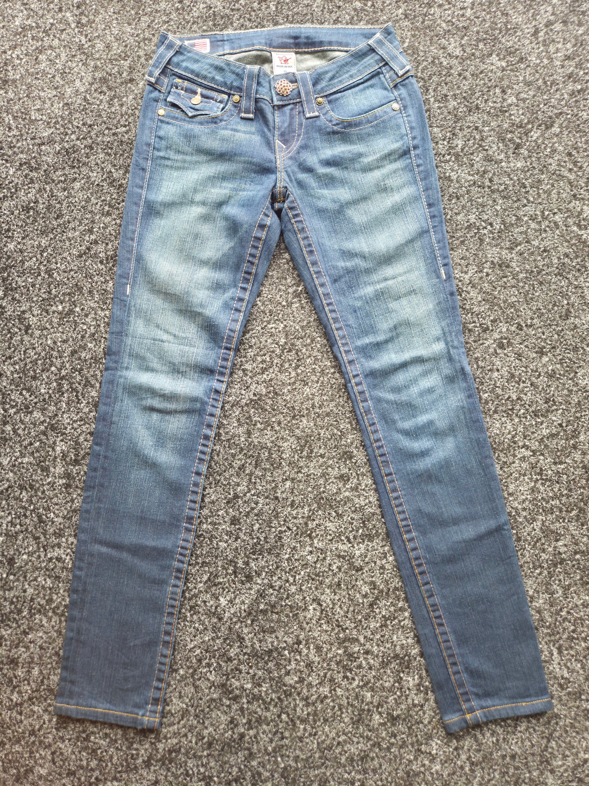 True Religion USA Low Rise Embellished Skinny/Slim Jeans W25 UK 6 Y2K McBling Petite image 8