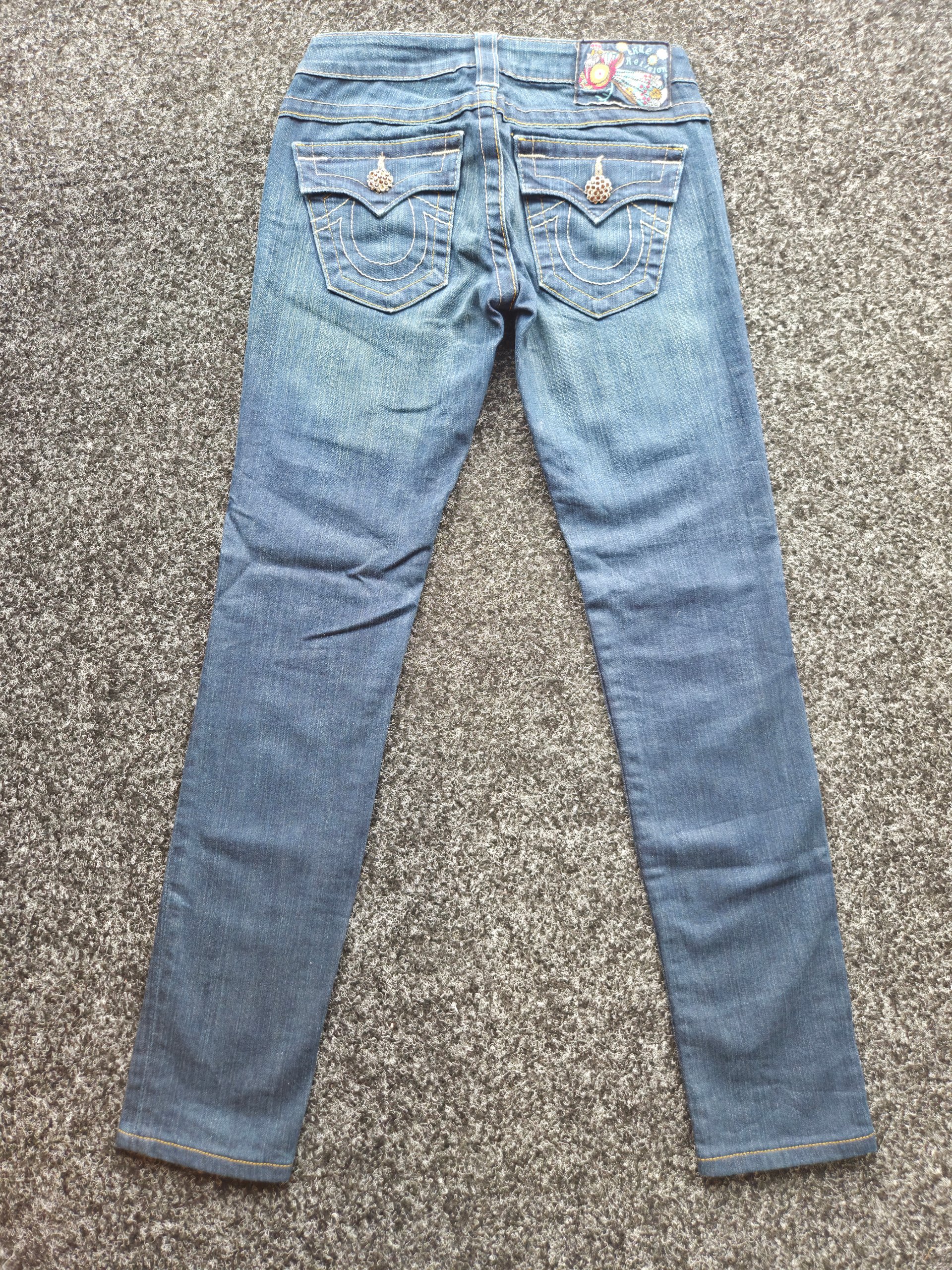 True Religion USA Low Rise Embellished Skinny/Slim Jeans W25 UK 6 Y2K McBling Petite image 9