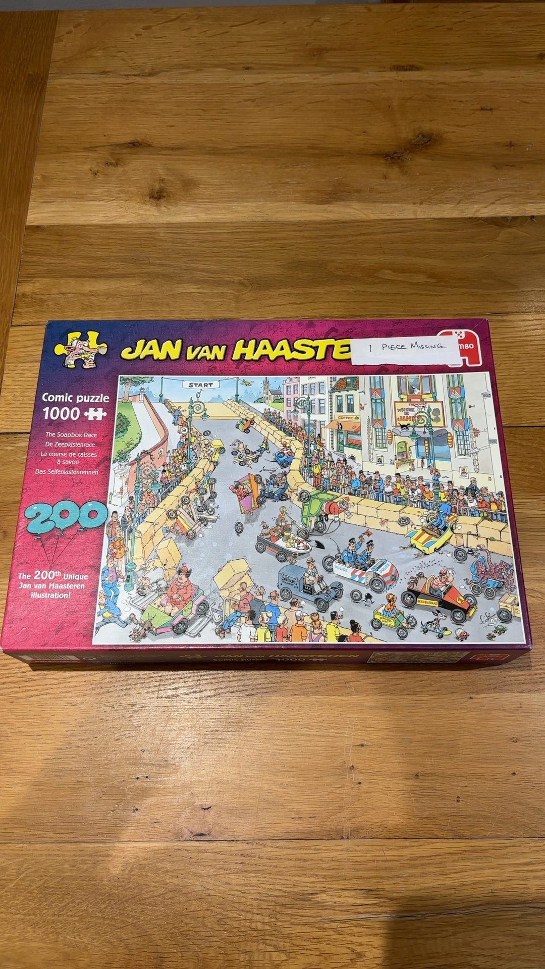 Jumbo Jan Van Haasteren 1000 Piece Comic Puzzle Missing 1 Piece