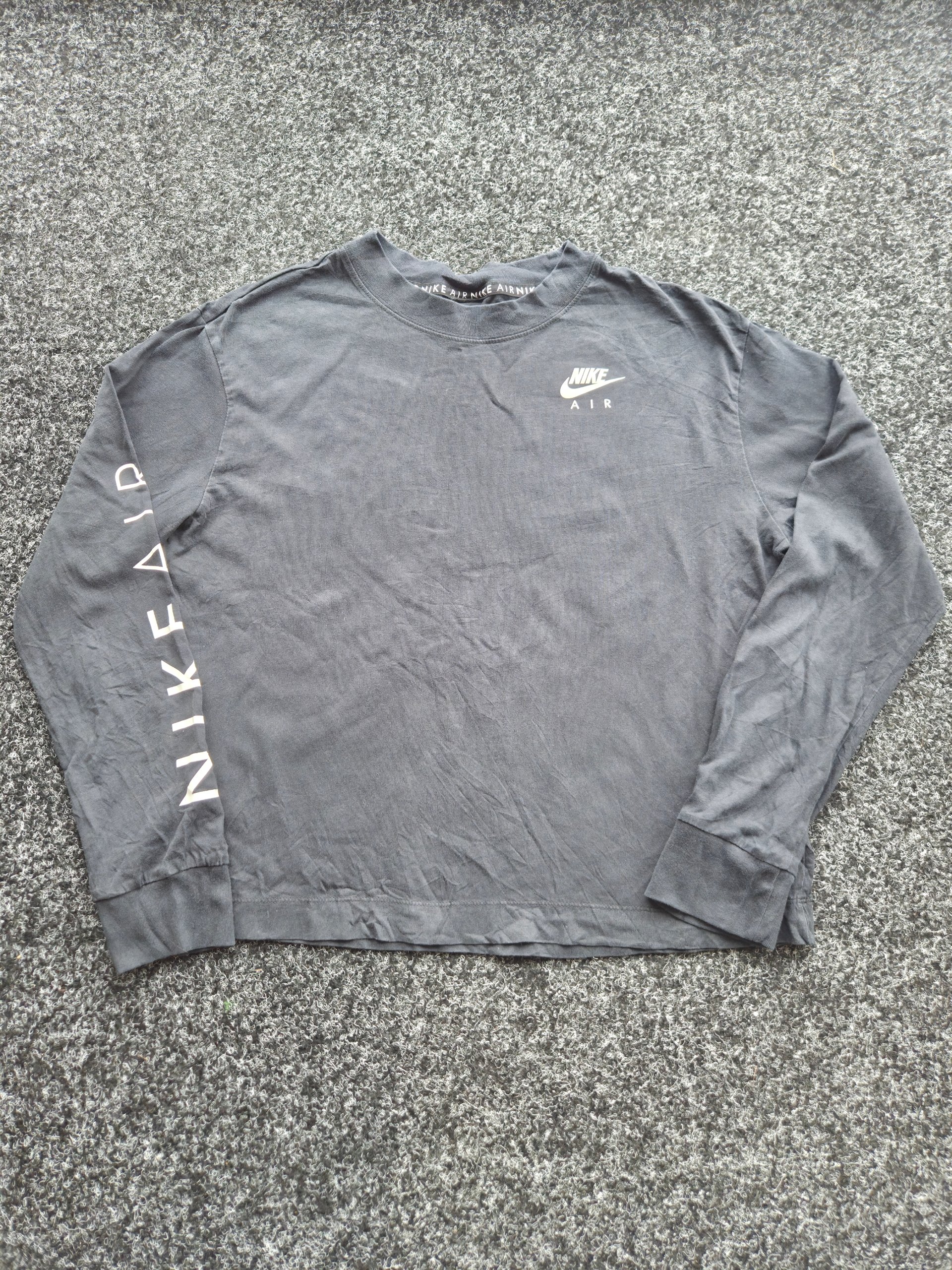 Nike Air Long Sleeve Graphic T-Shirt Black Women’s XS Swoosh Logo Sleeve Print