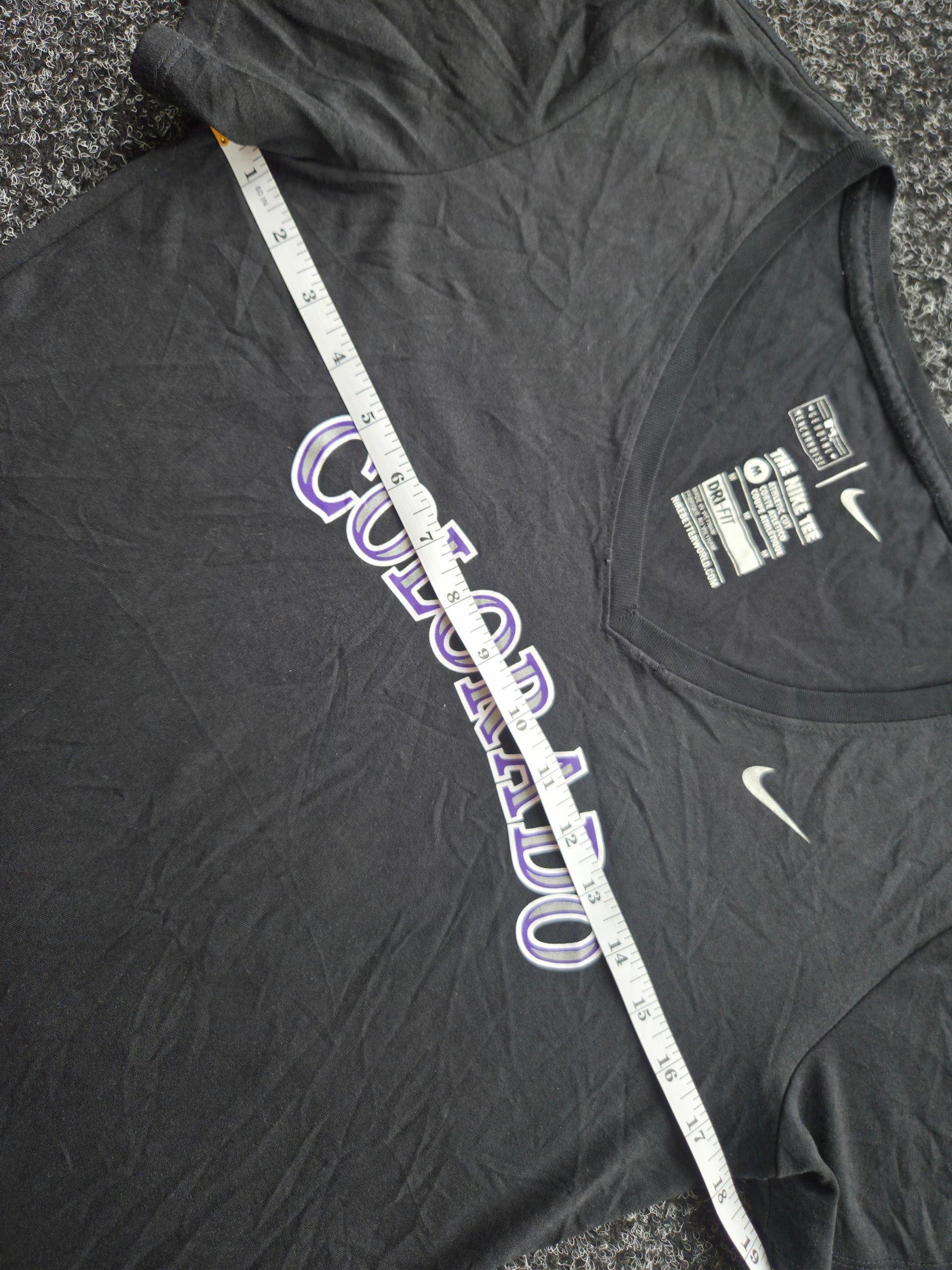 Nike Dri-FIT Colorado Graphic T-Shirt Black Purple Women’s Medium V-Neck Sports Top image 6