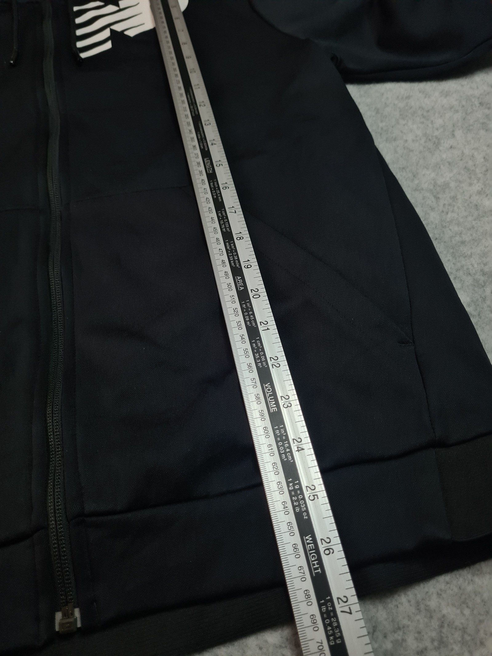 New Balance Black Zip Hoodie White Logo Men’s Large Polyester image 6