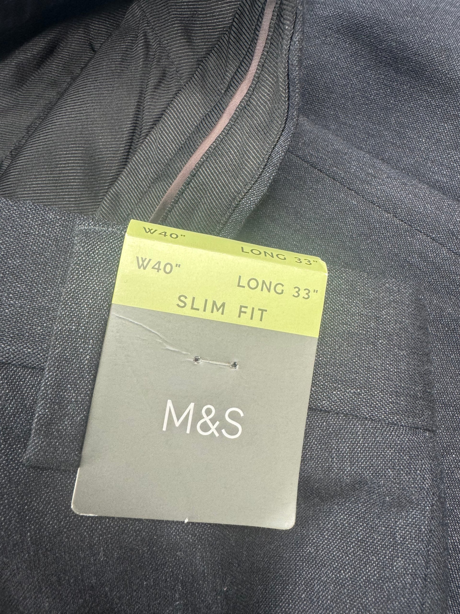 M&S Charcoal Slim Fit Suit Trousers W40 L33 BNWT image 2