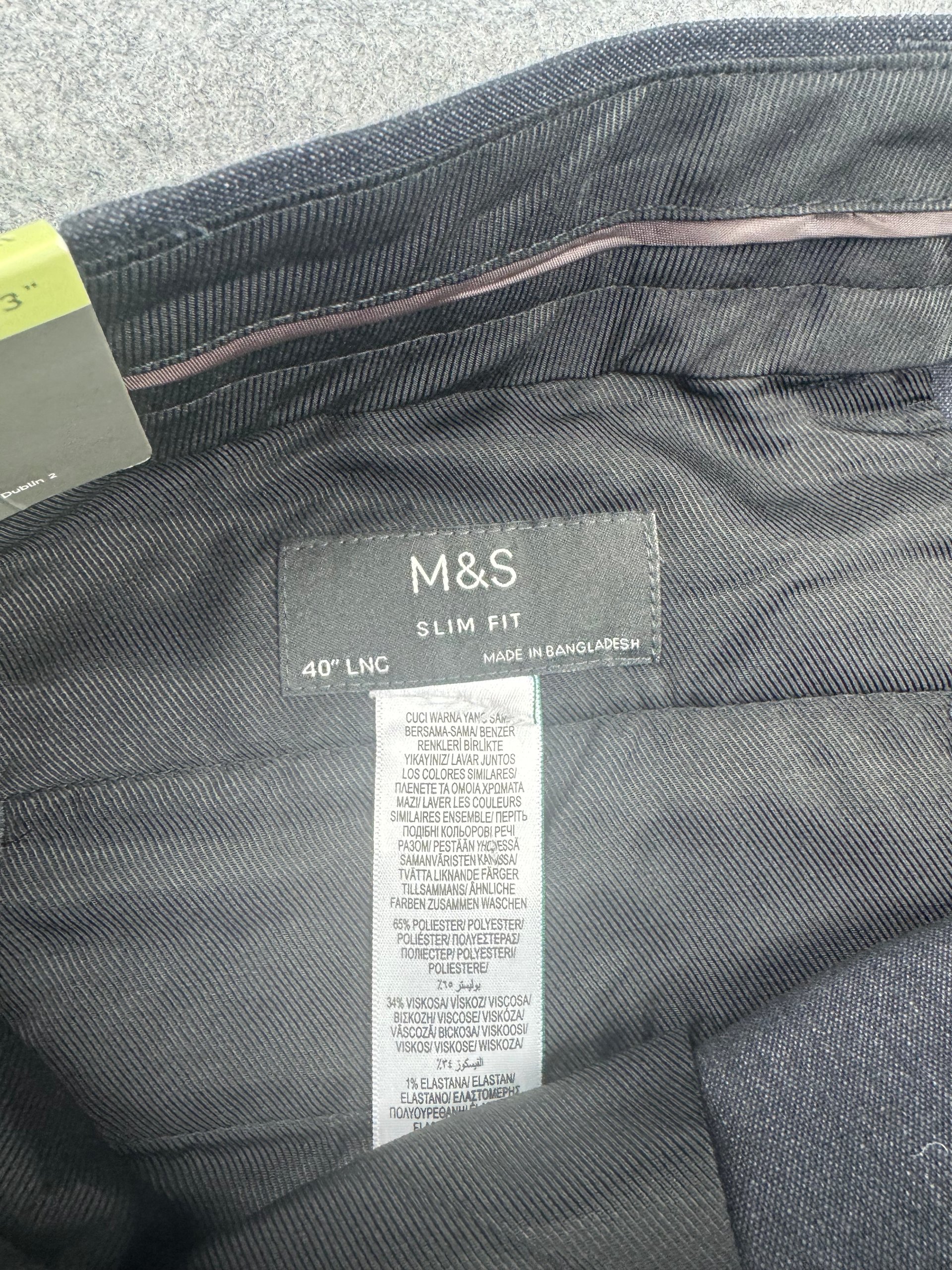 M&S Charcoal Slim Fit Suit Trousers W40 L33 BNWT image 3