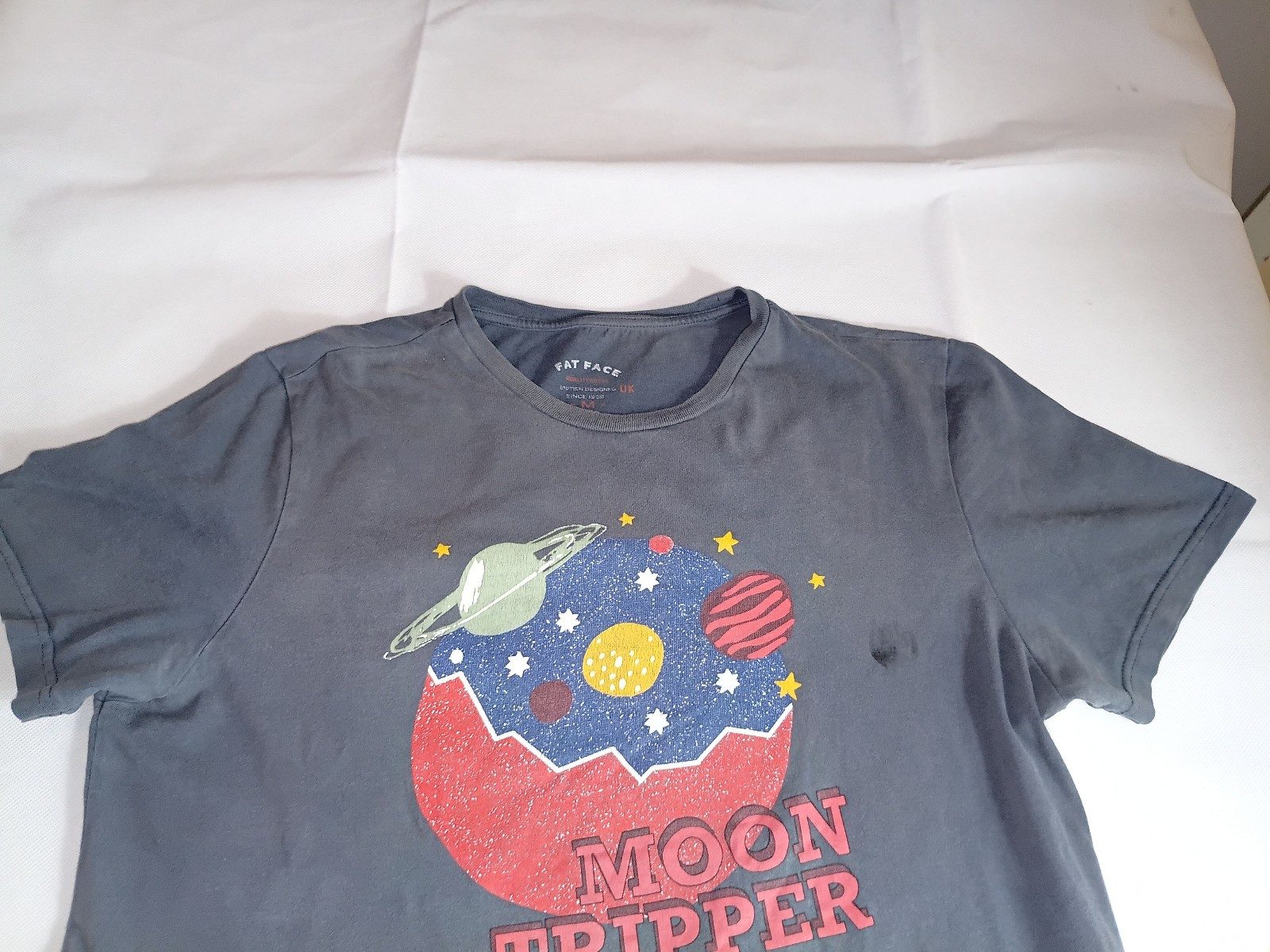 Fat Face Men's Grey Organic Cotton Moon Tripper T-Shirt Medium image 2