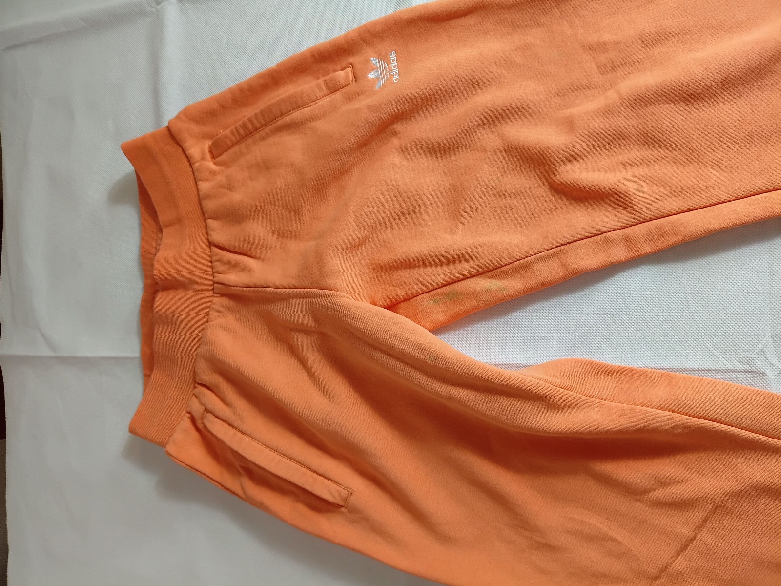 Adidas Orange Cotton Fleece Joggers Large image 5