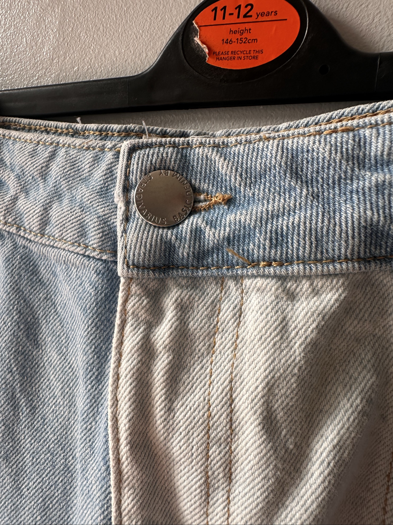 Patchwork by Stradivarius Blue & White Denim Skirt UK 10 image 2