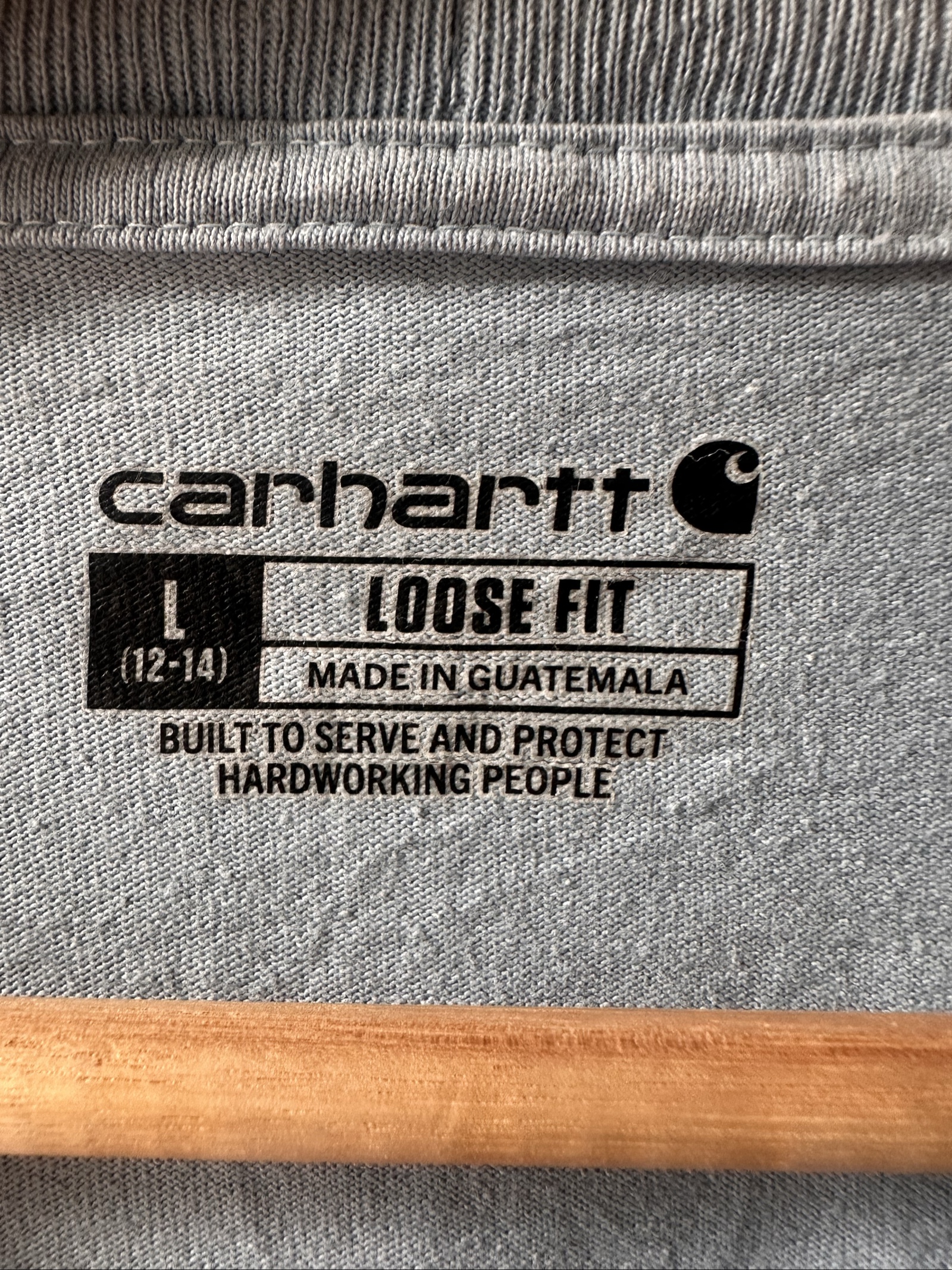 Carhartt Light Blue Loose Fit T-Shirt Large Sleeve Logo image 3