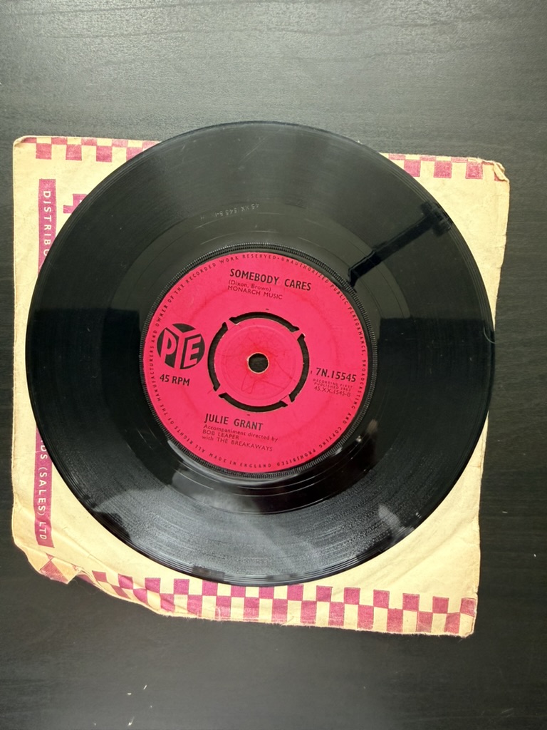 Julie Grant Pye Records 45 RPM Vinyl Single Don't Ever Let Me Down / Somebody Cares image 2