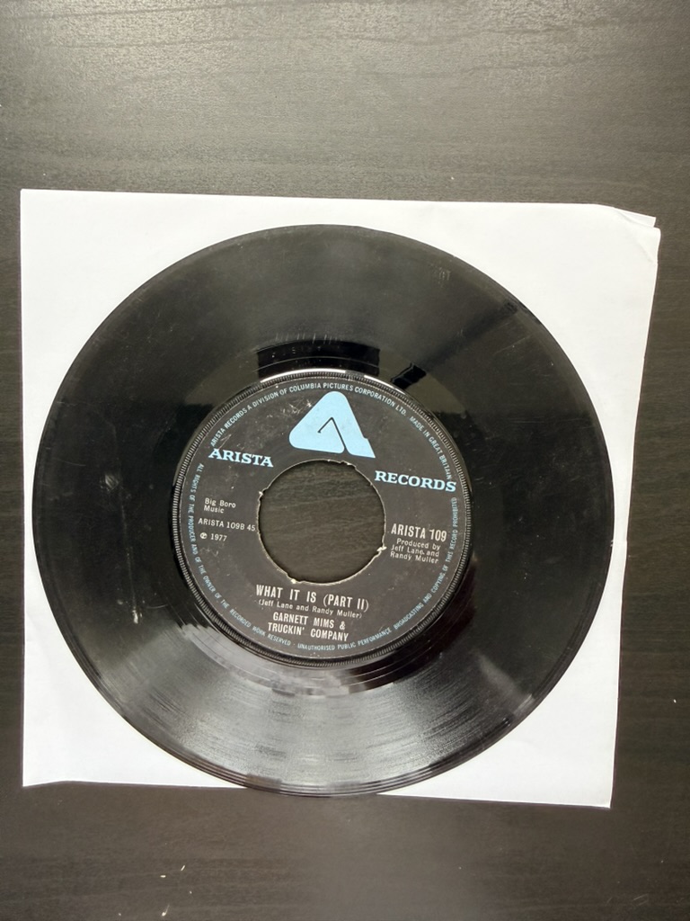 Garnett Mims & Truckin' Company Vinyl 7 inch Single 1977 What It Is image 2
