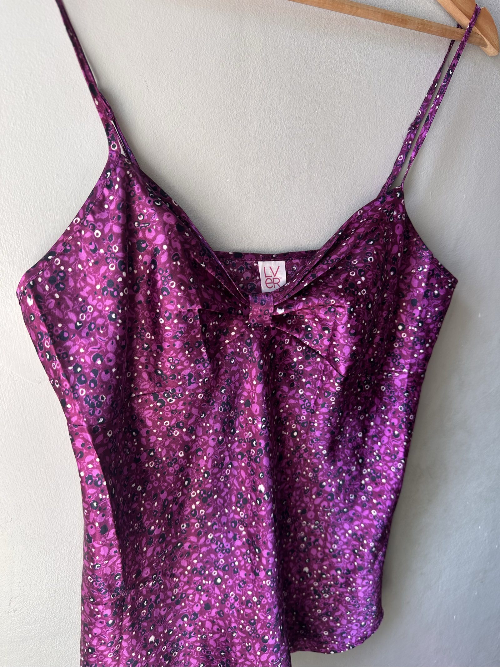 Lver Women's Purple Floral Satin Camisole Medium image 2