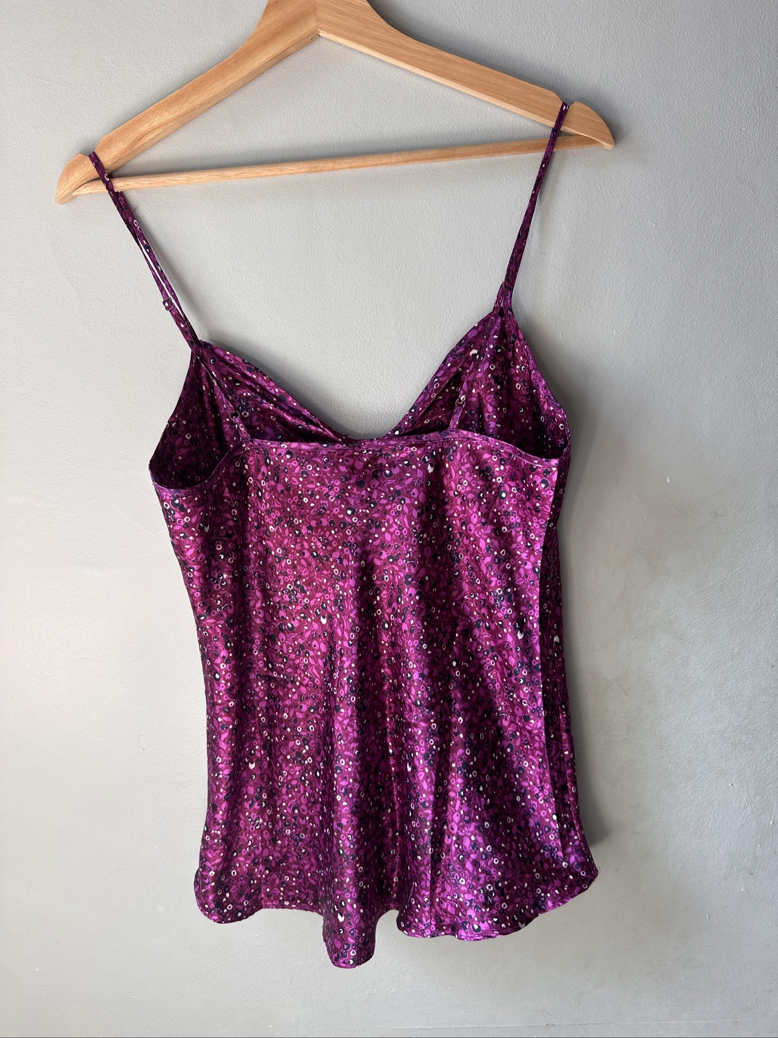 Lver Women's Purple Floral Satin Camisole Medium image 4