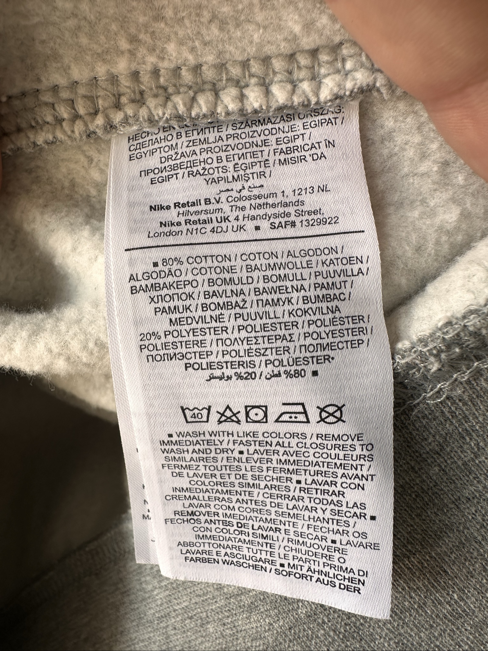 Nike Grey Cotton-Blend Crewneck Sweatshirt Medium image 5