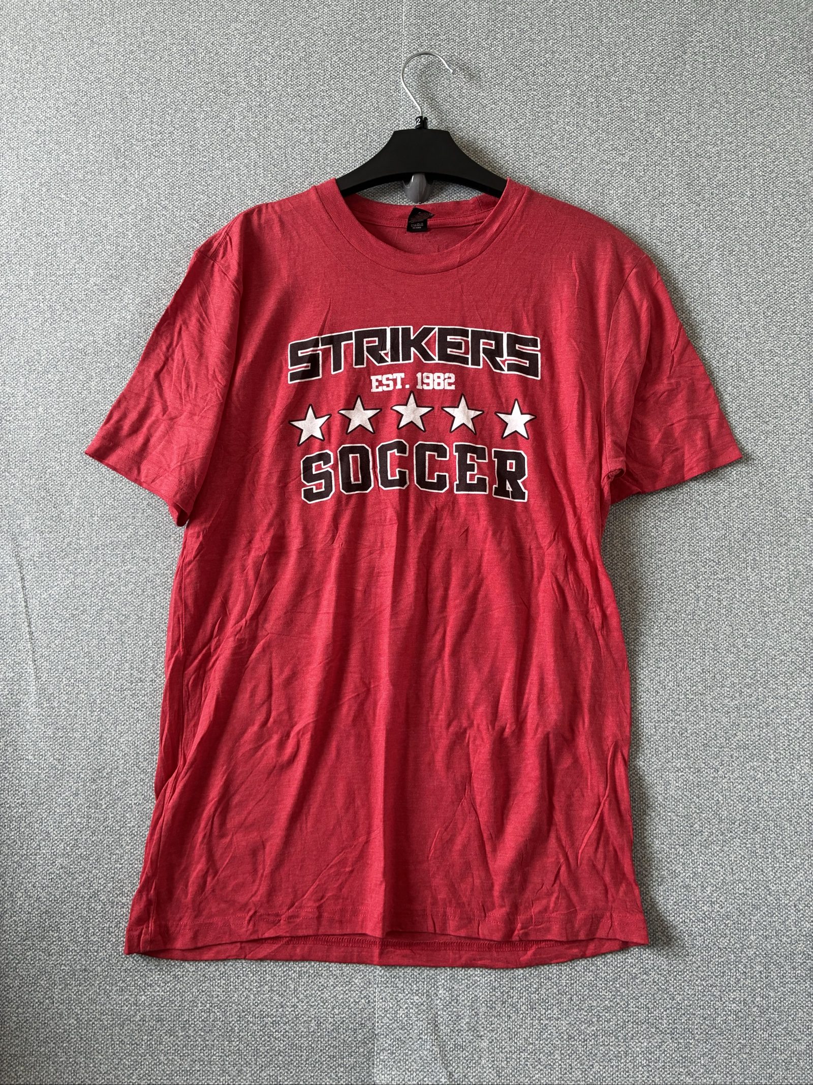 District Red Strikers Soccer Graphic T-Shirt Small Cotton Rayon