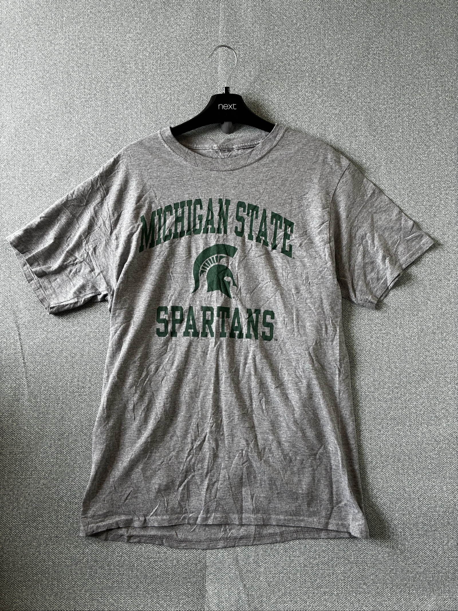 Grey Michigan State Spartans Cotton T-Shirt Large