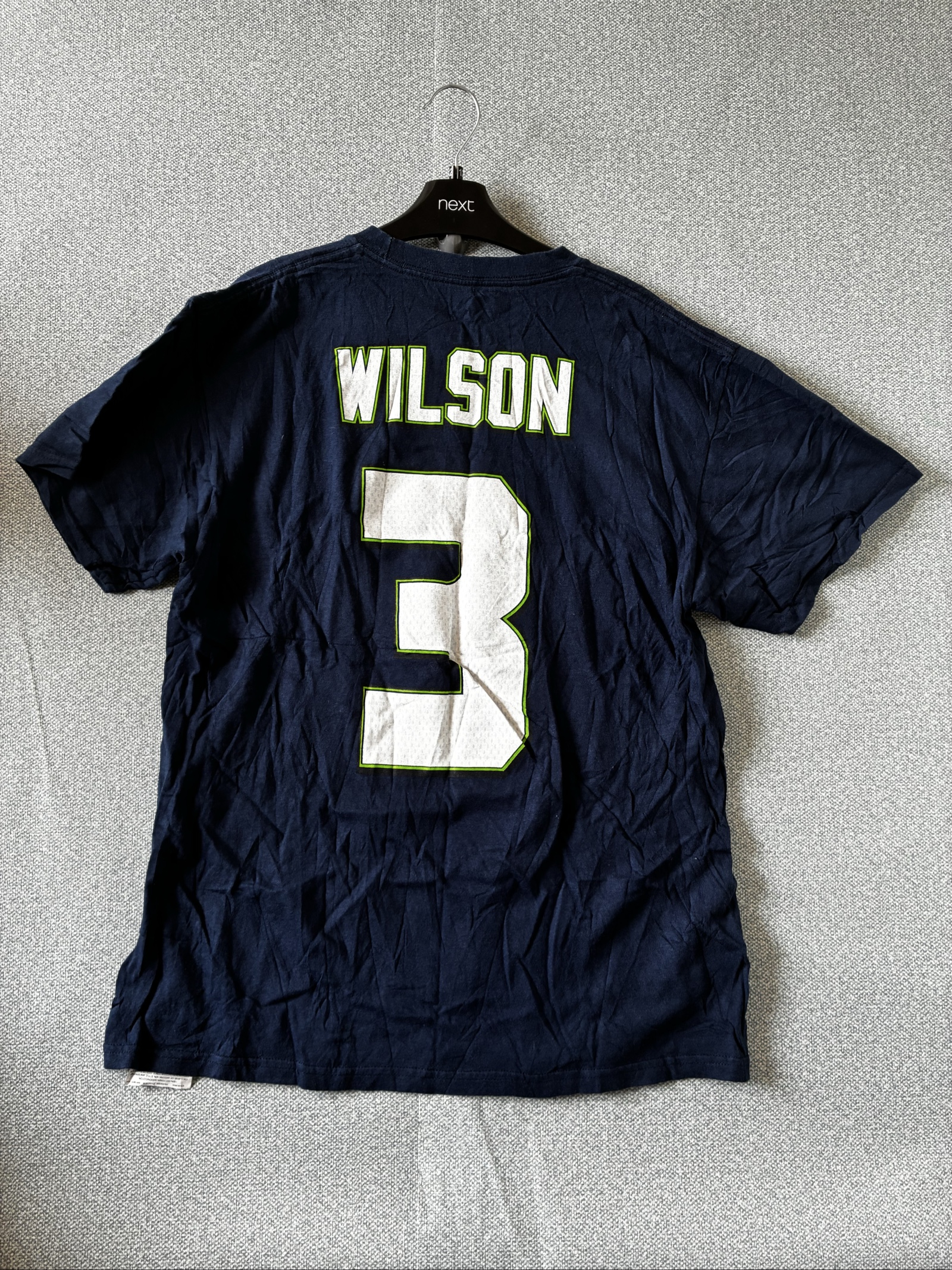 Majestic Navy Seattle Seahawks Wilson #3 NFL T-Shirt Large image 4