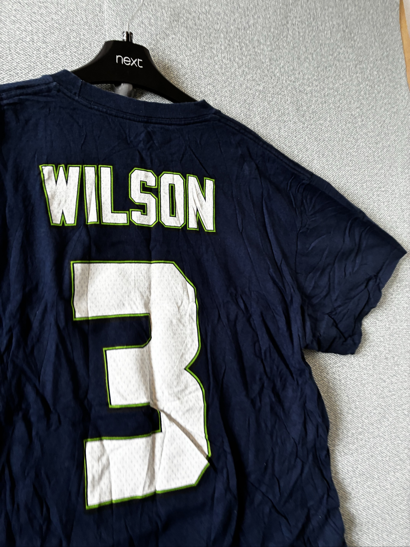 Majestic Navy Seattle Seahawks Wilson #3 NFL T-Shirt Large image 5