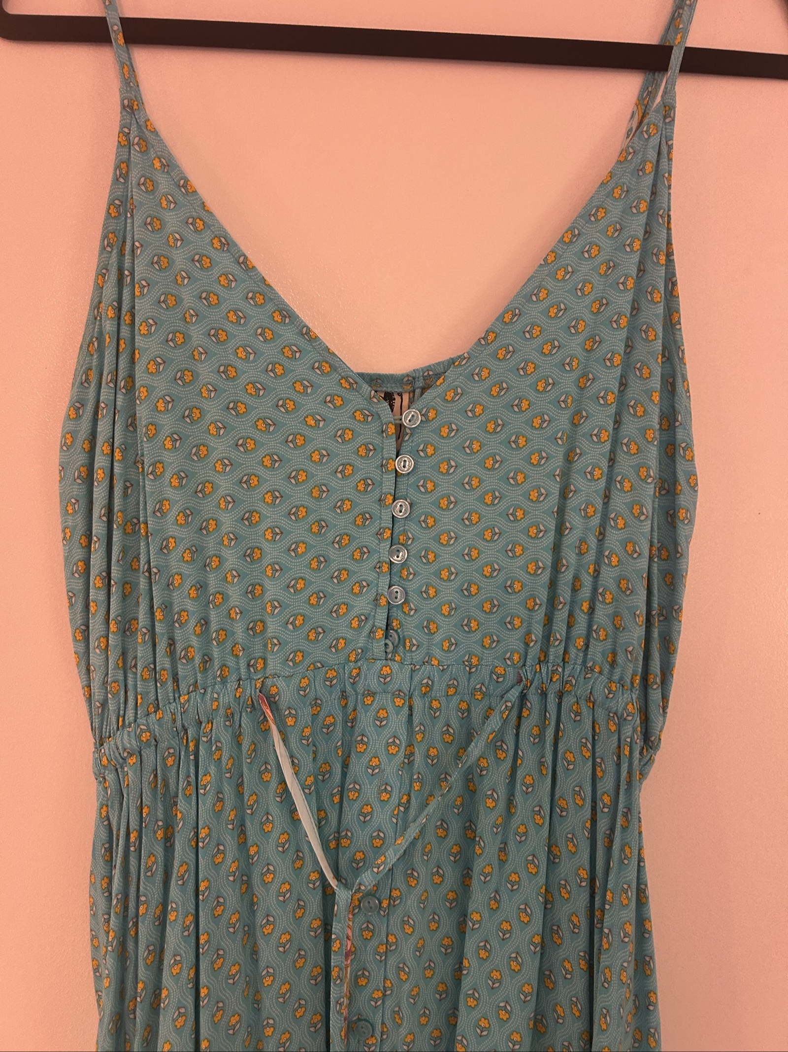 Blue & Multi Women’s Sleeveless Button-Front Maxi Dress Small image 2