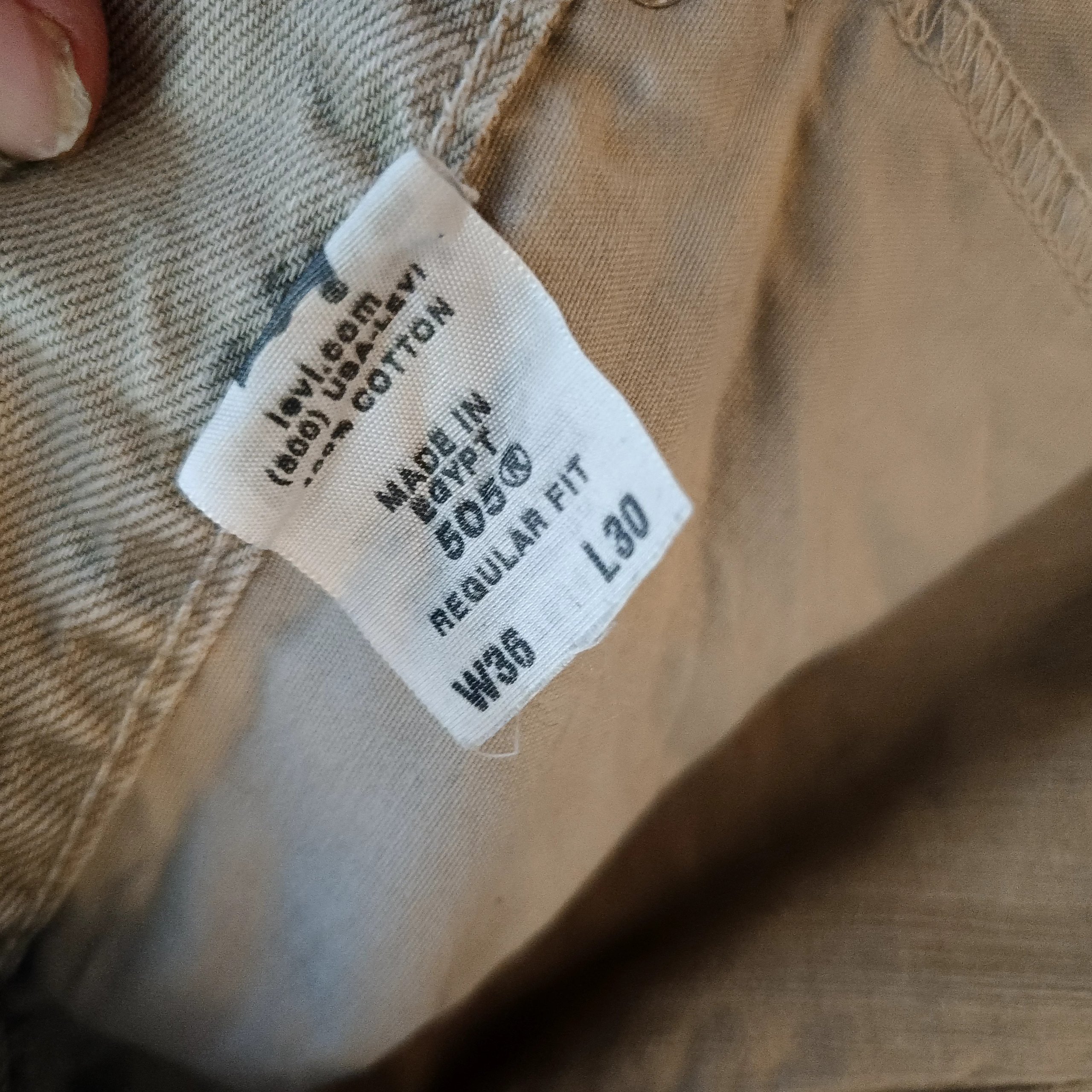 Levi's Beige 505 Regular Fit Jeans 36 Waist 30 Length image 2