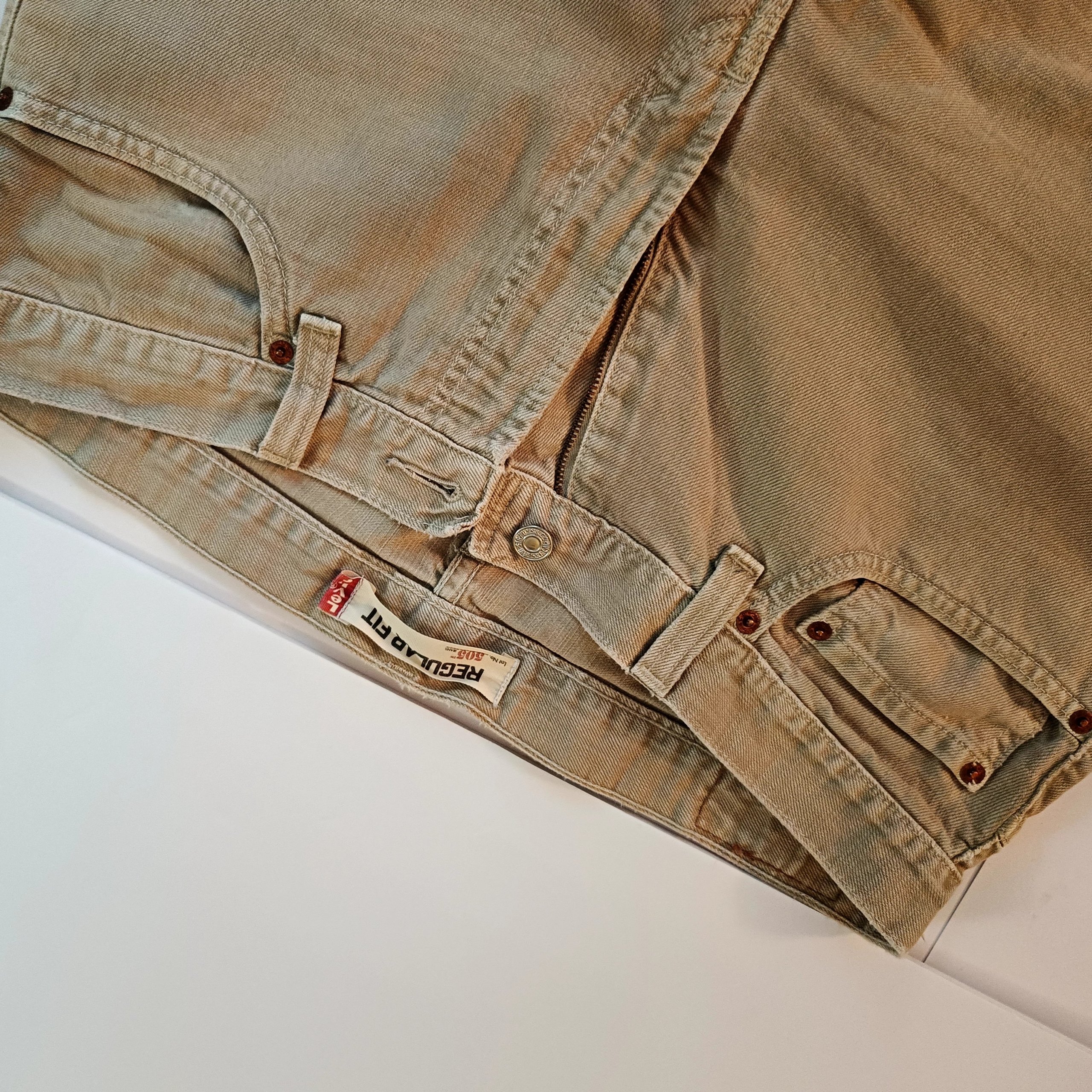 Levi's Beige 505 Regular Fit Jeans 36 Waist 30 Length image 6