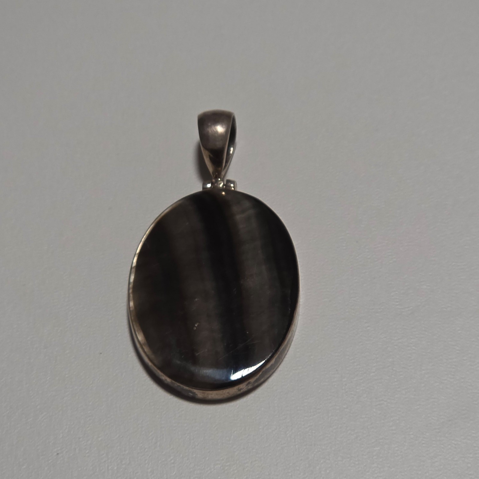 925 Sterling Silver Stone Pendant Oval .b5