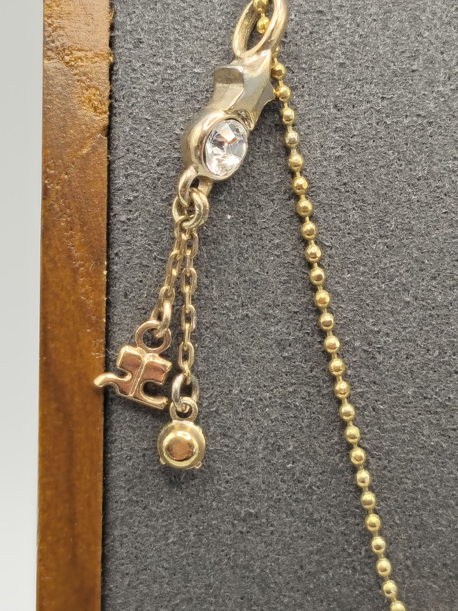 Courreges Women's Gold Tone & Crystal Flower Pendant Necklace 16 in image 3