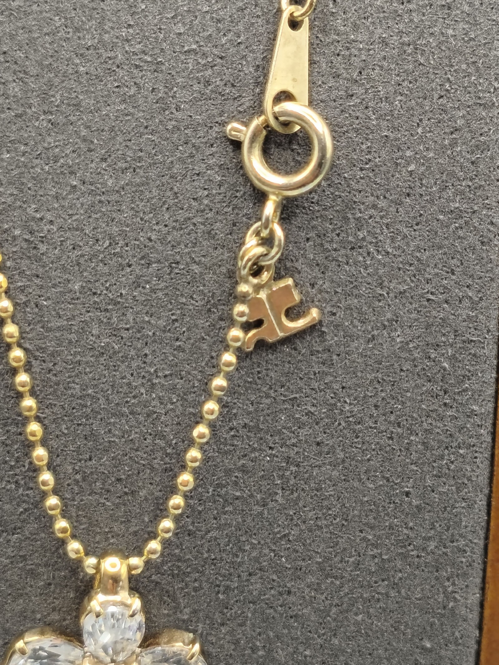 Courreges Women's Gold Tone & Crystal Flower Pendant Necklace 16 in image 4