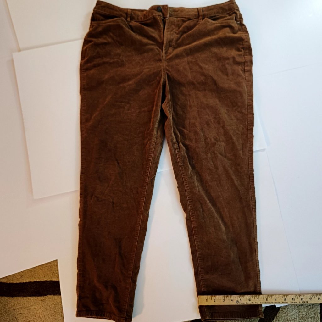 Croft & Barrow Women's Brown Corduroy Pants 16W 98% Cotton 2% Spandex