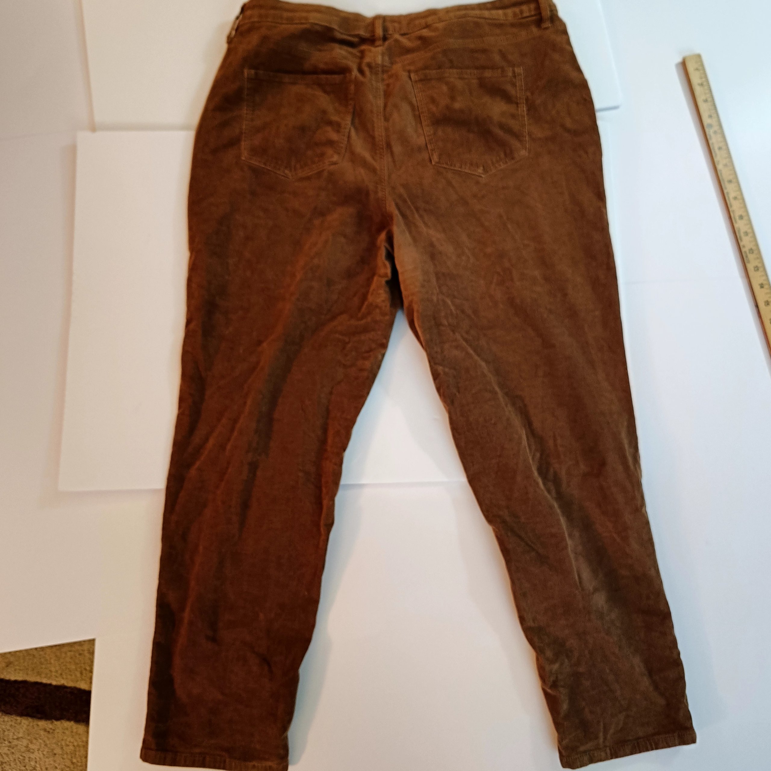 Croft & Barrow Women's Brown Corduroy Pants 16W 98% Cotton 2% Spandex image 3