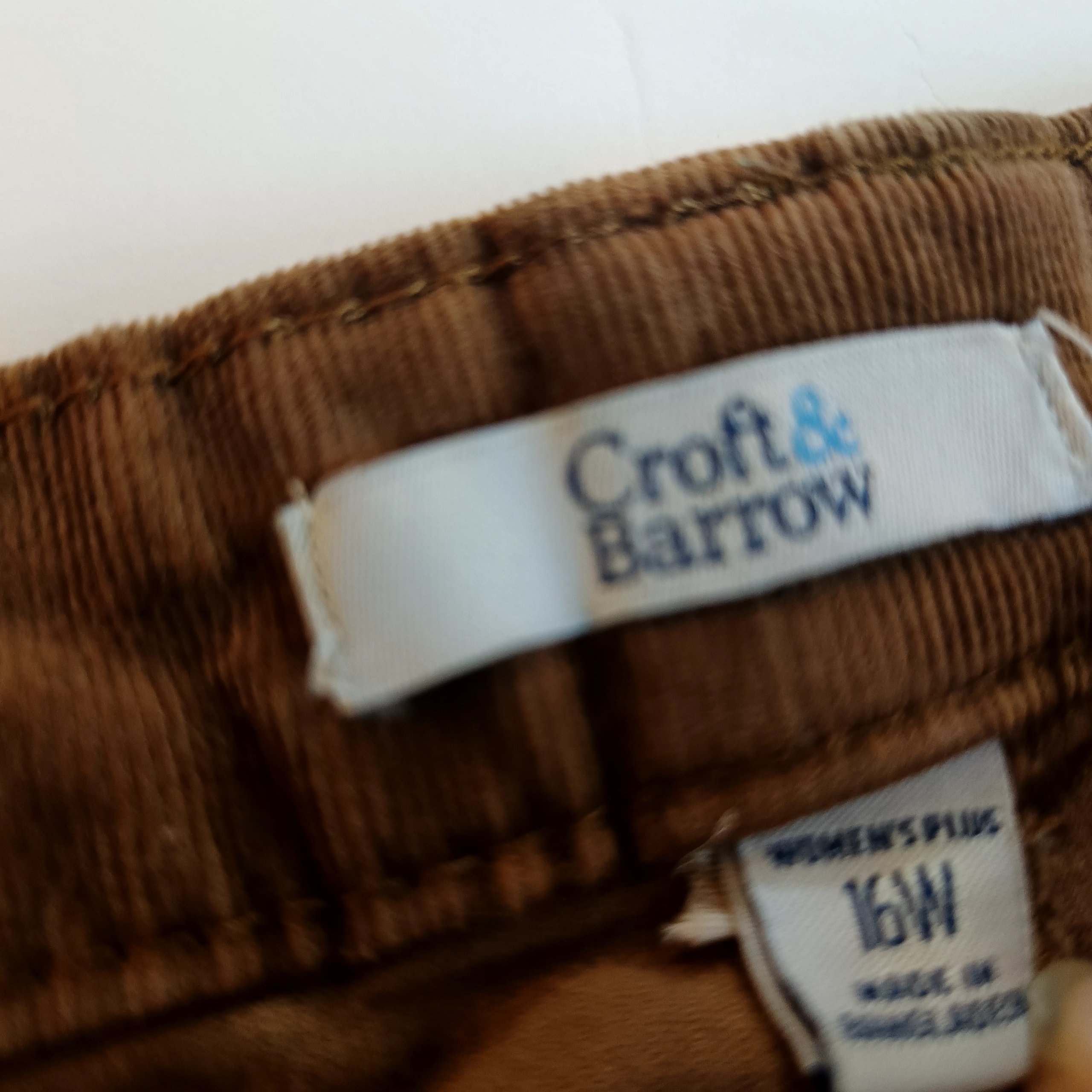 Croft & Barrow Women's Brown Corduroy Pants 16W 98% Cotton 2% Spandex image 4