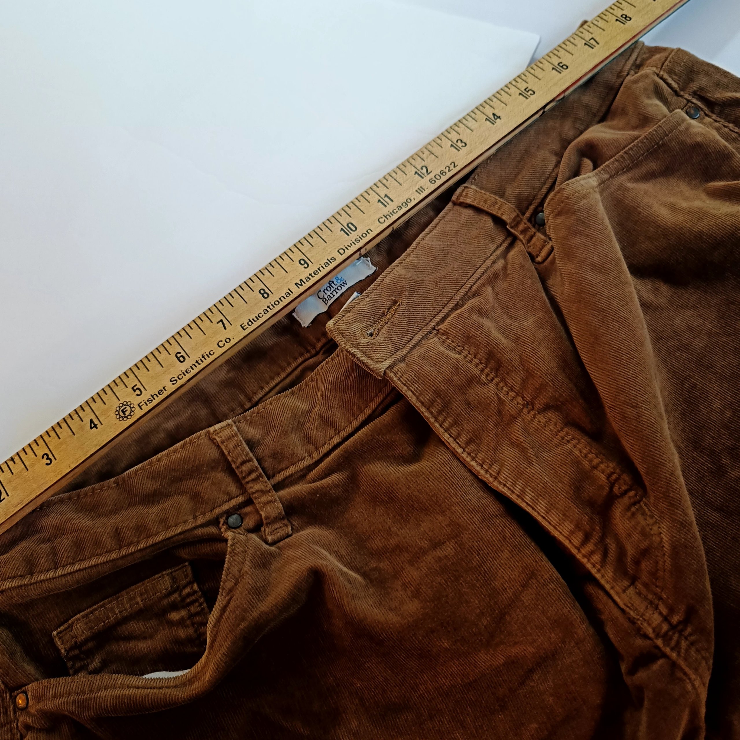 Croft & Barrow Women's Brown Corduroy Pants 16W 98% Cotton 2% Spandex image 7