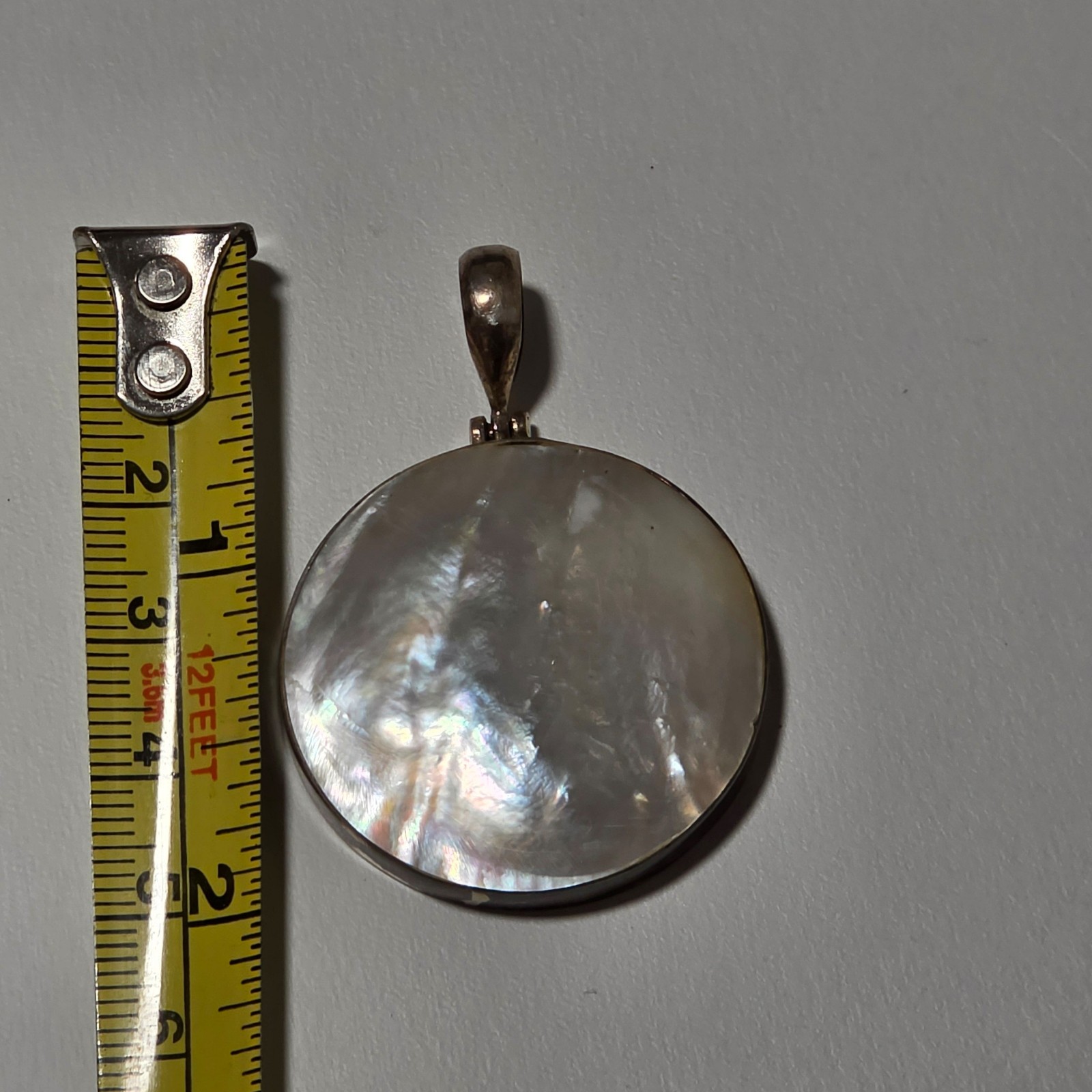 925 Sterling Silver & Mother-of-Pearl Round Pendant.b5 image 3