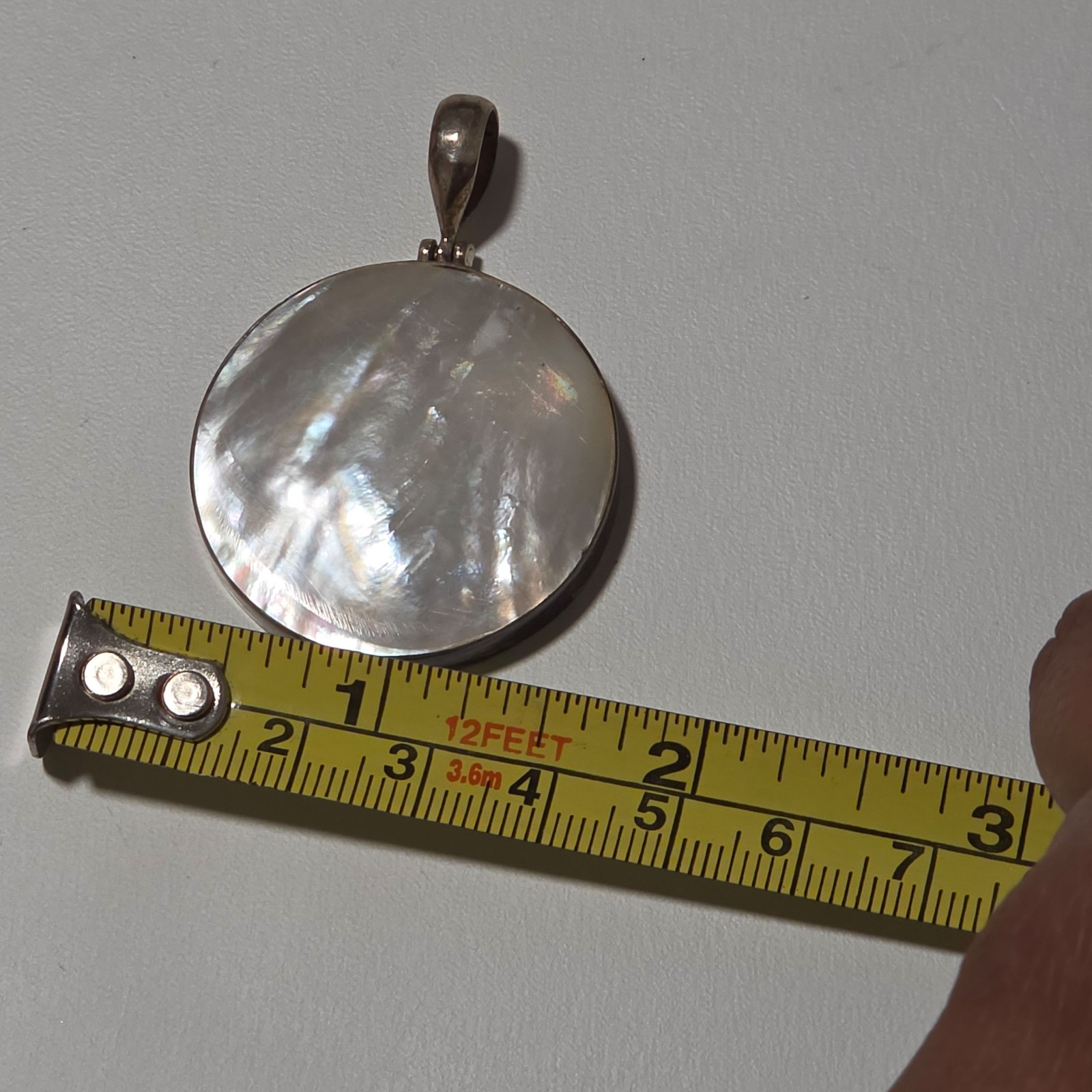 925 Sterling Silver & Mother-of-Pearl Round Pendant.b5 image 4