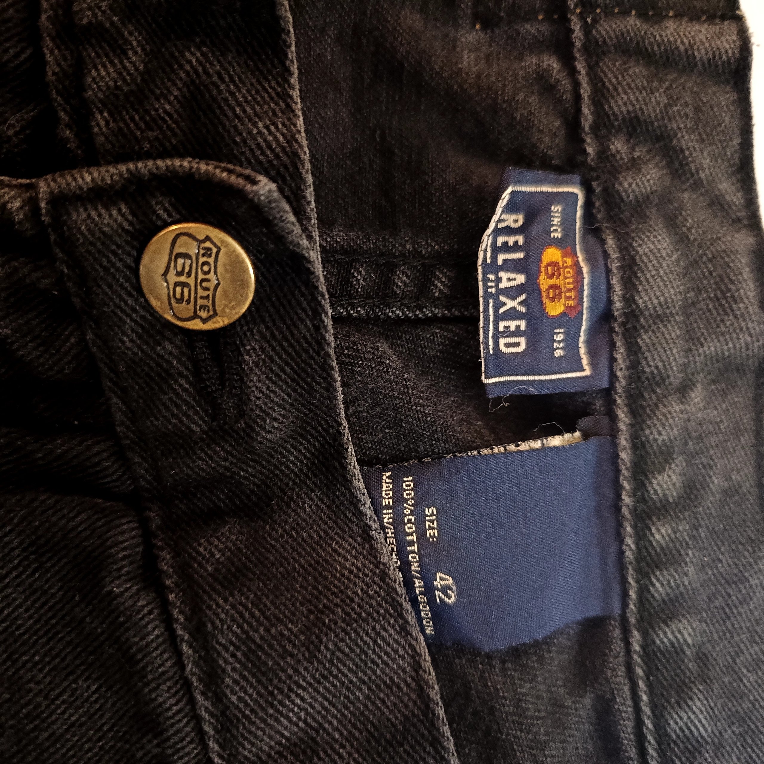 Route 66 Black Relaxed Fit Denim Shorts Size 42 image 2