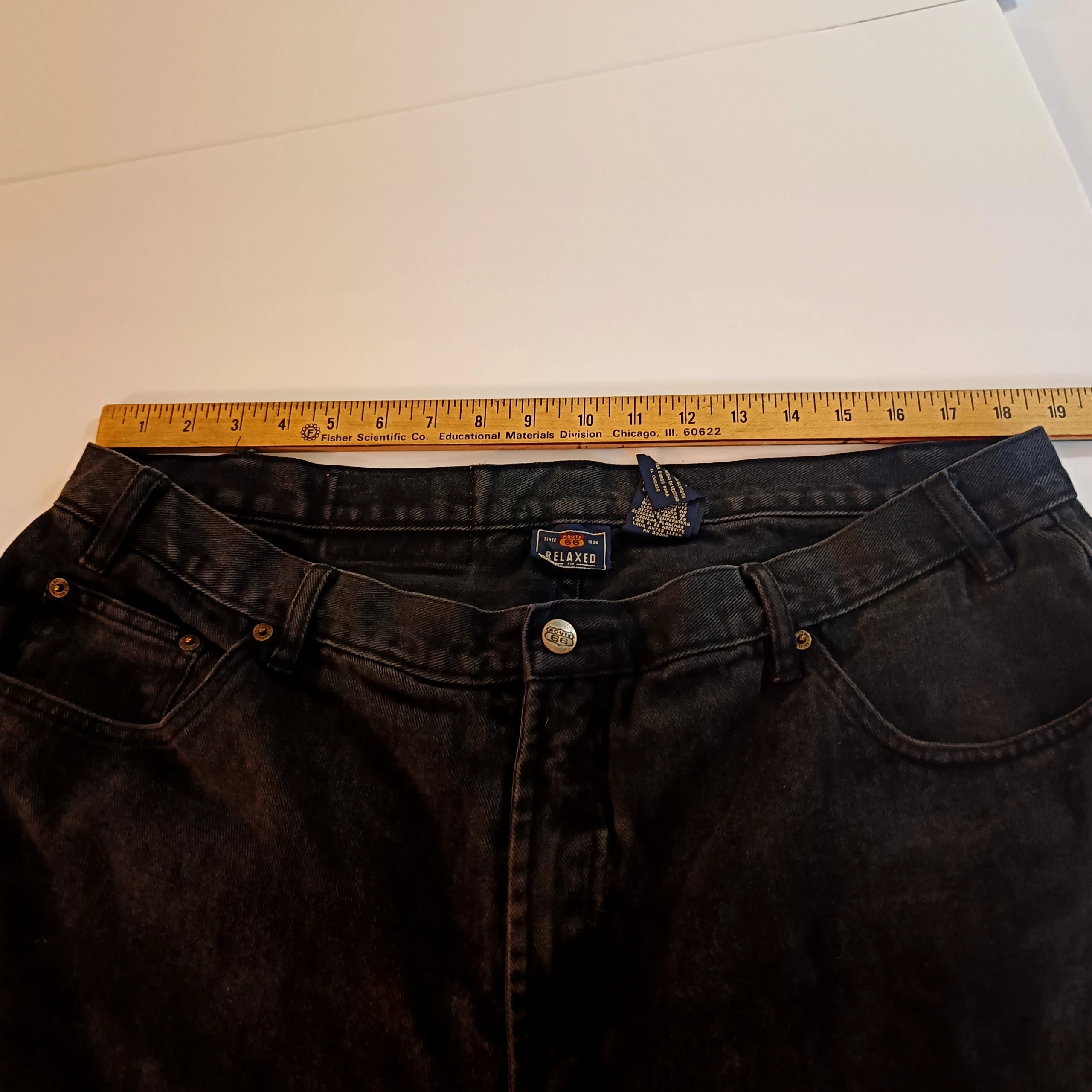 Route 66 Black Relaxed Fit Denim Shorts Size 42 image 5