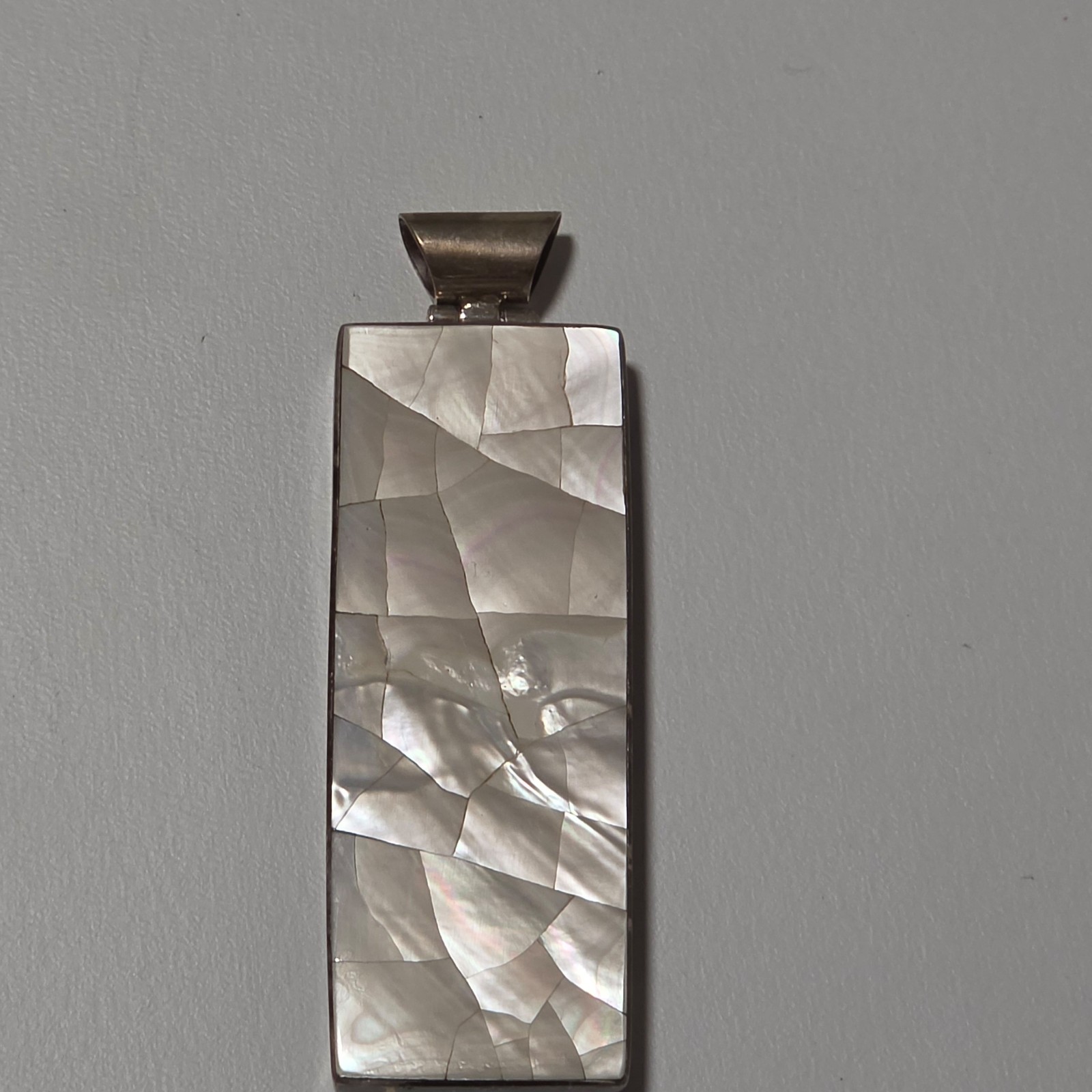925 Silver & Mother of Pearl Rectangular Pendant.b5