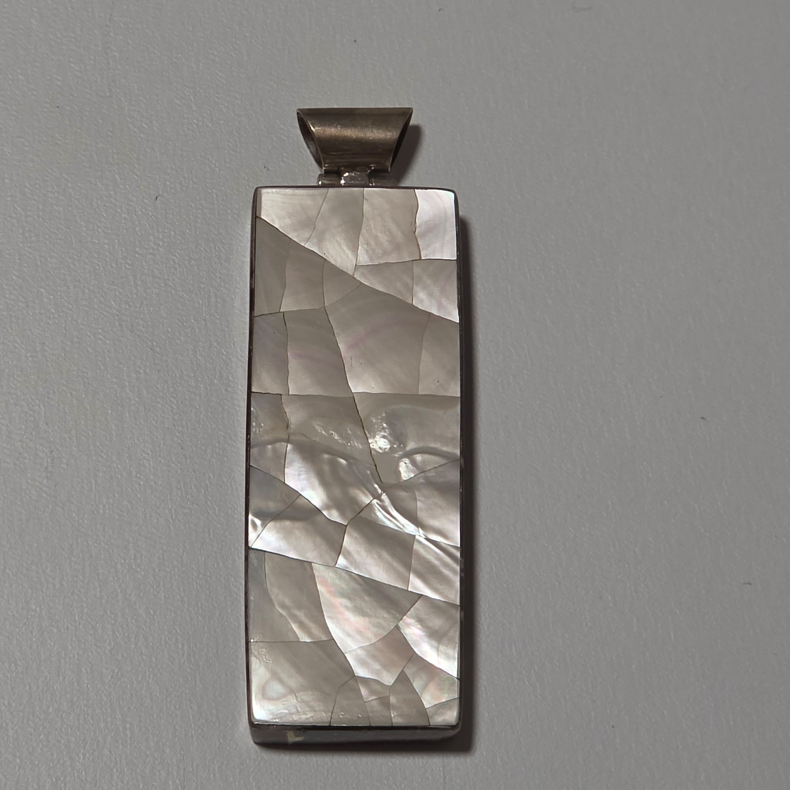 925 Silver & Mother of Pearl Rectangular Pendant.b5 image 2