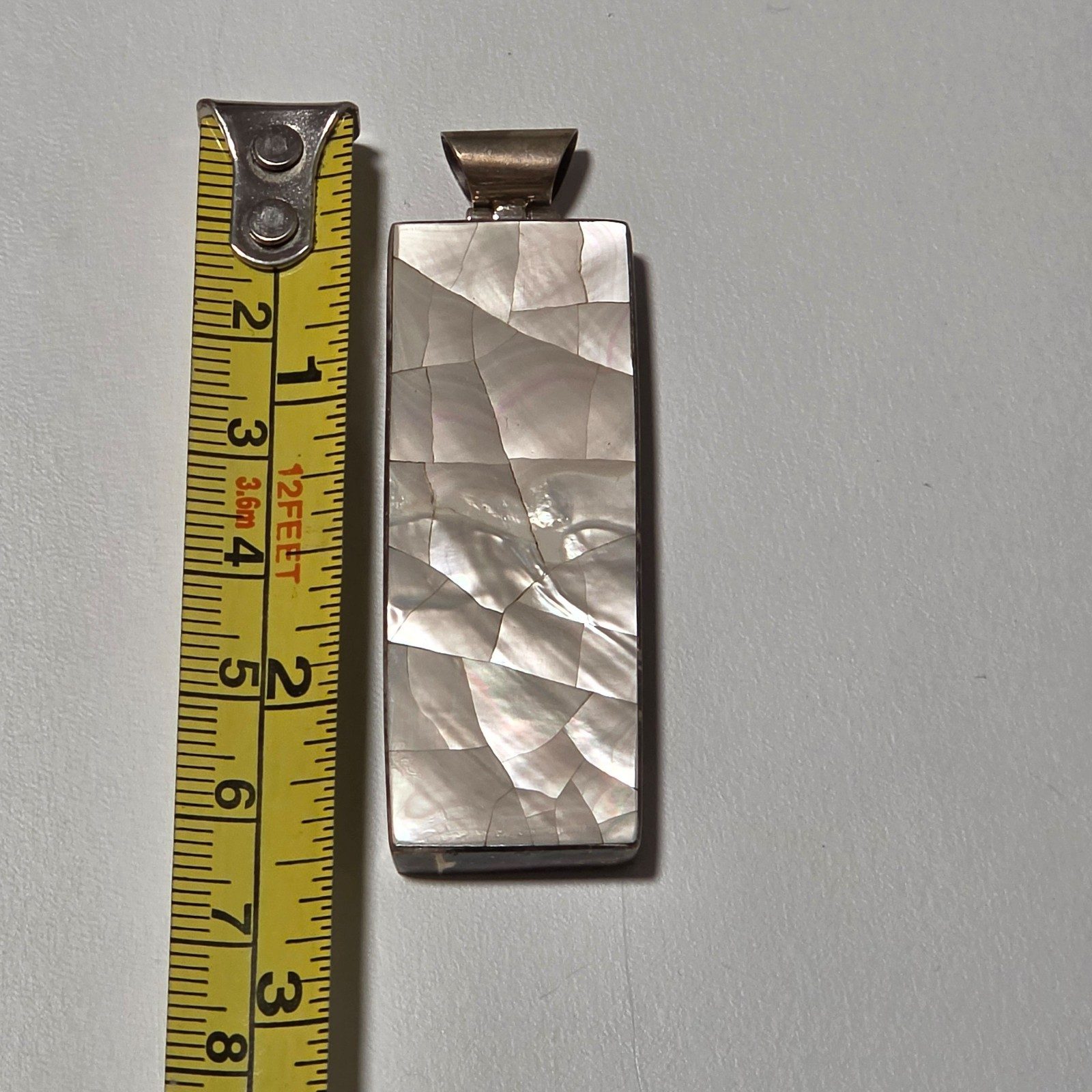 925 Silver & Mother of Pearl Rectangular Pendant.b5 image 3