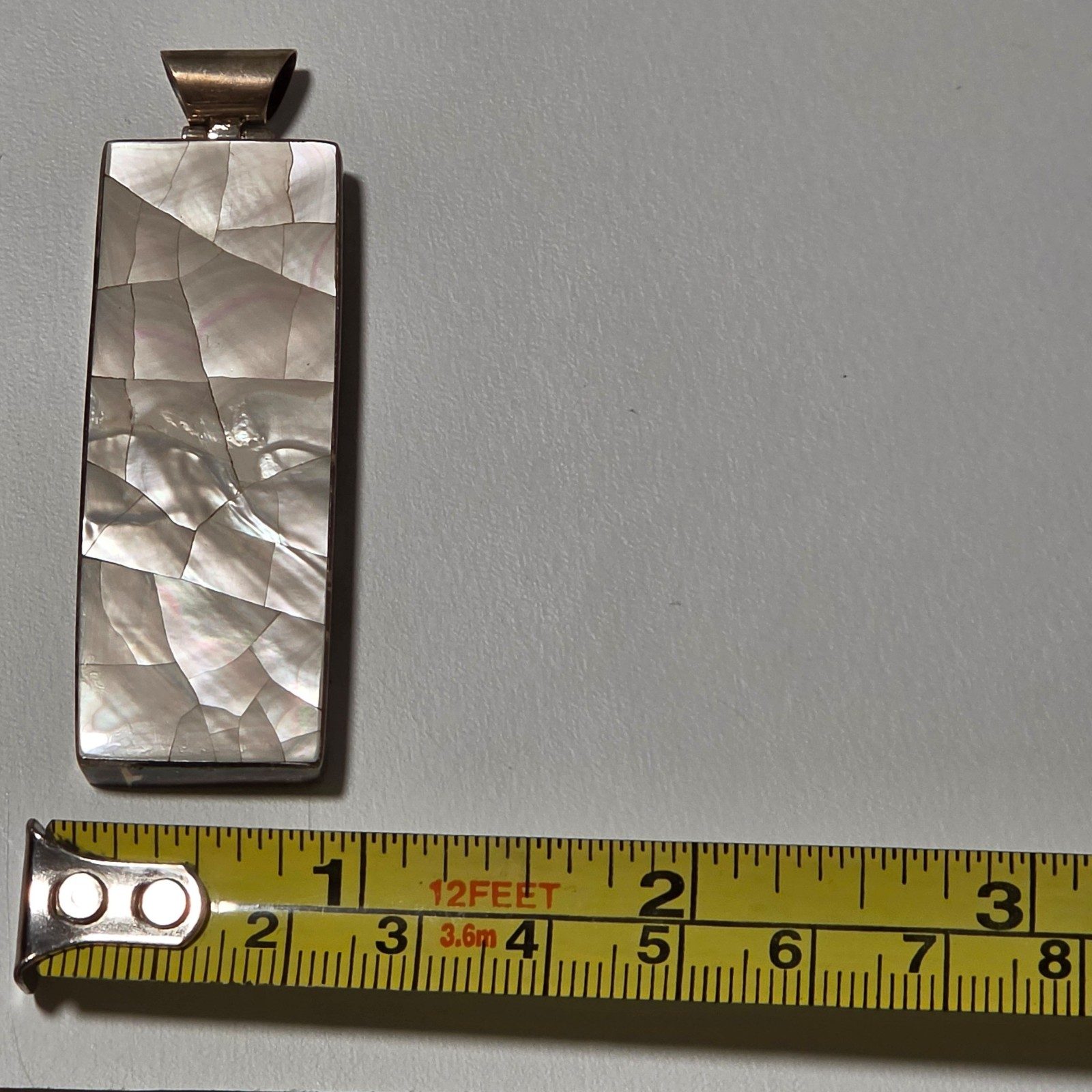 925 Silver & Mother of Pearl Rectangular Pendant.b5 image 4