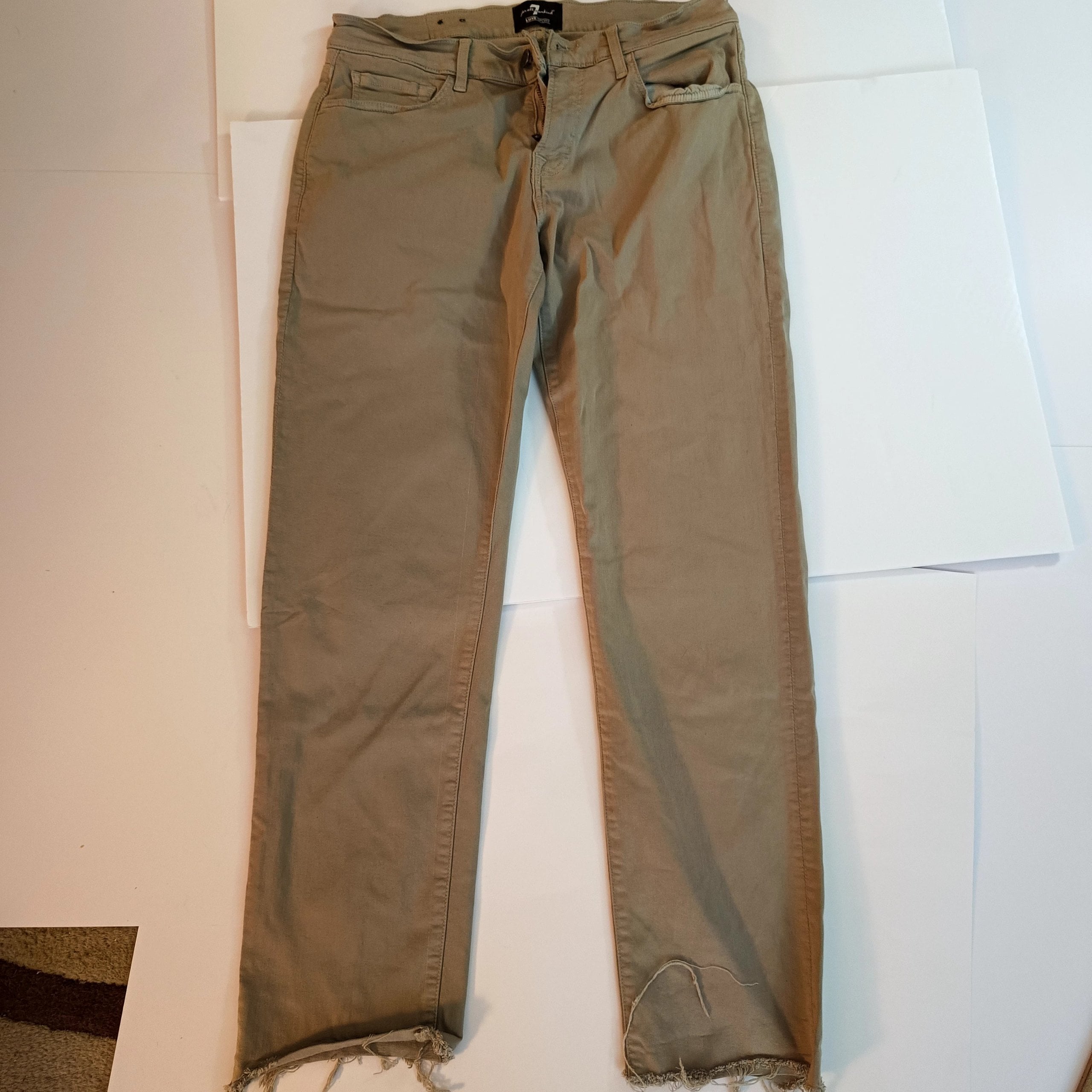 7 For All Mankind Beige Luxe Sport Men's Slim Fit Pants 33 Waist