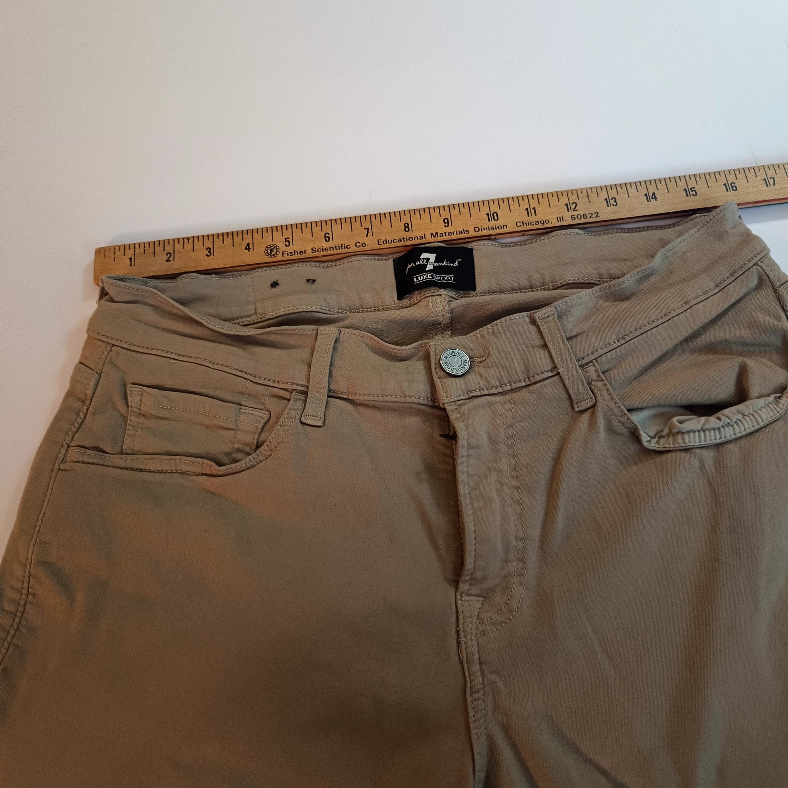 7 For All Mankind Beige Luxe Sport Men's Slim Fit Pants 33 Waist image 5