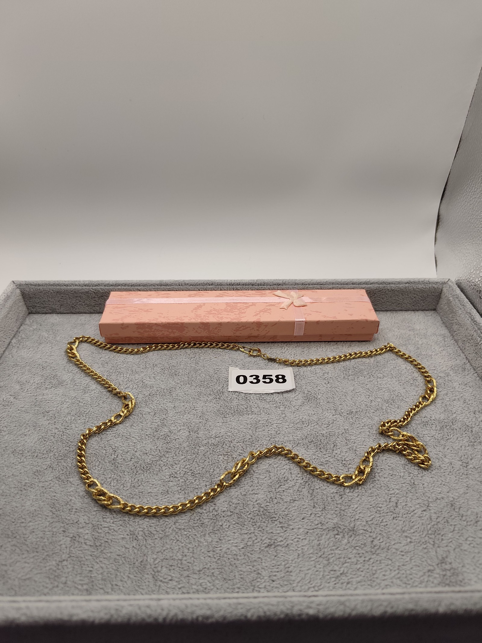 Cosmo Gold Textured gold tone Chain Necklace Gold Tone Unisex