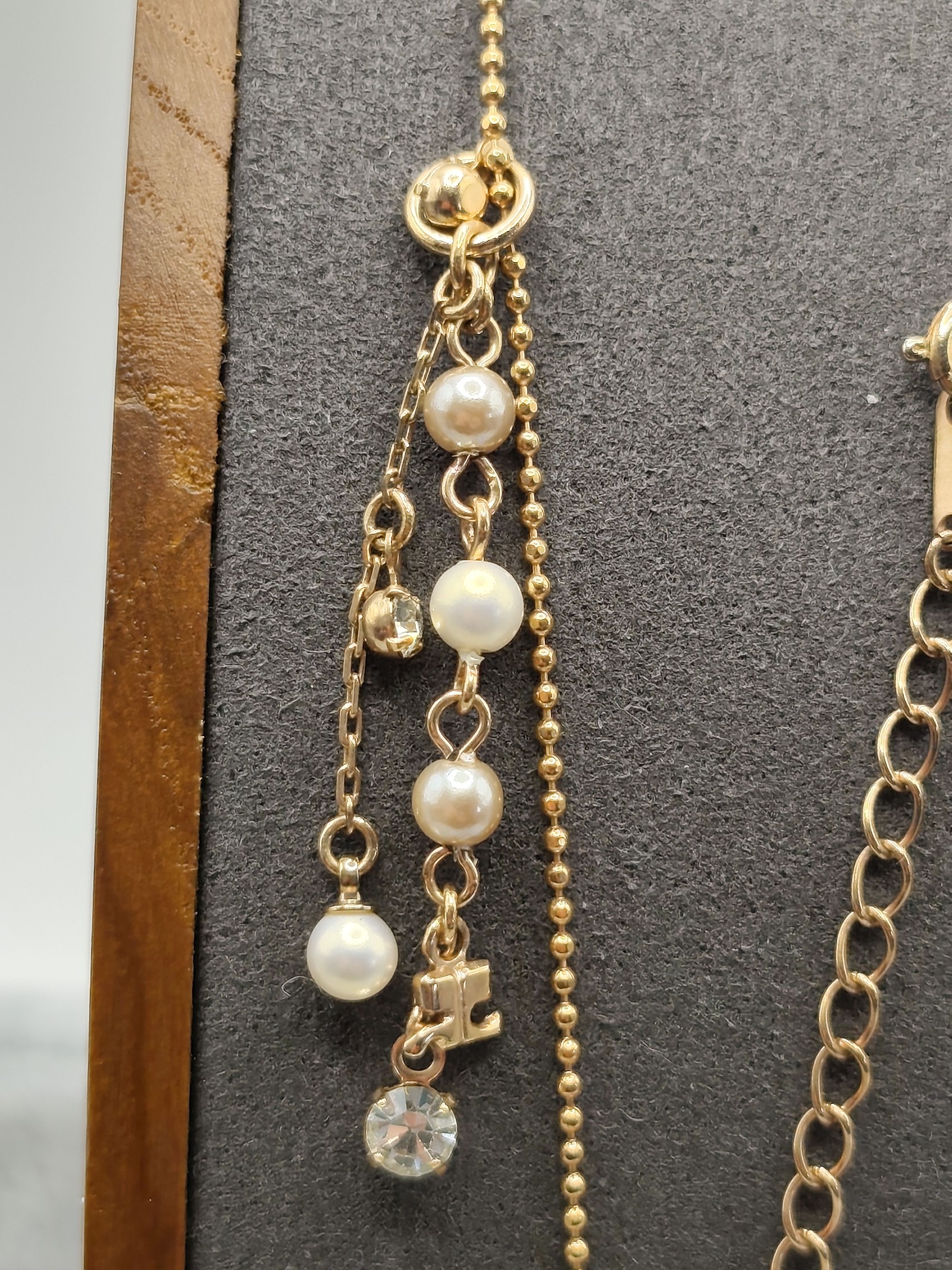 Courreges Women's Gold Tone & Pearl Charm Necklace Other image 4