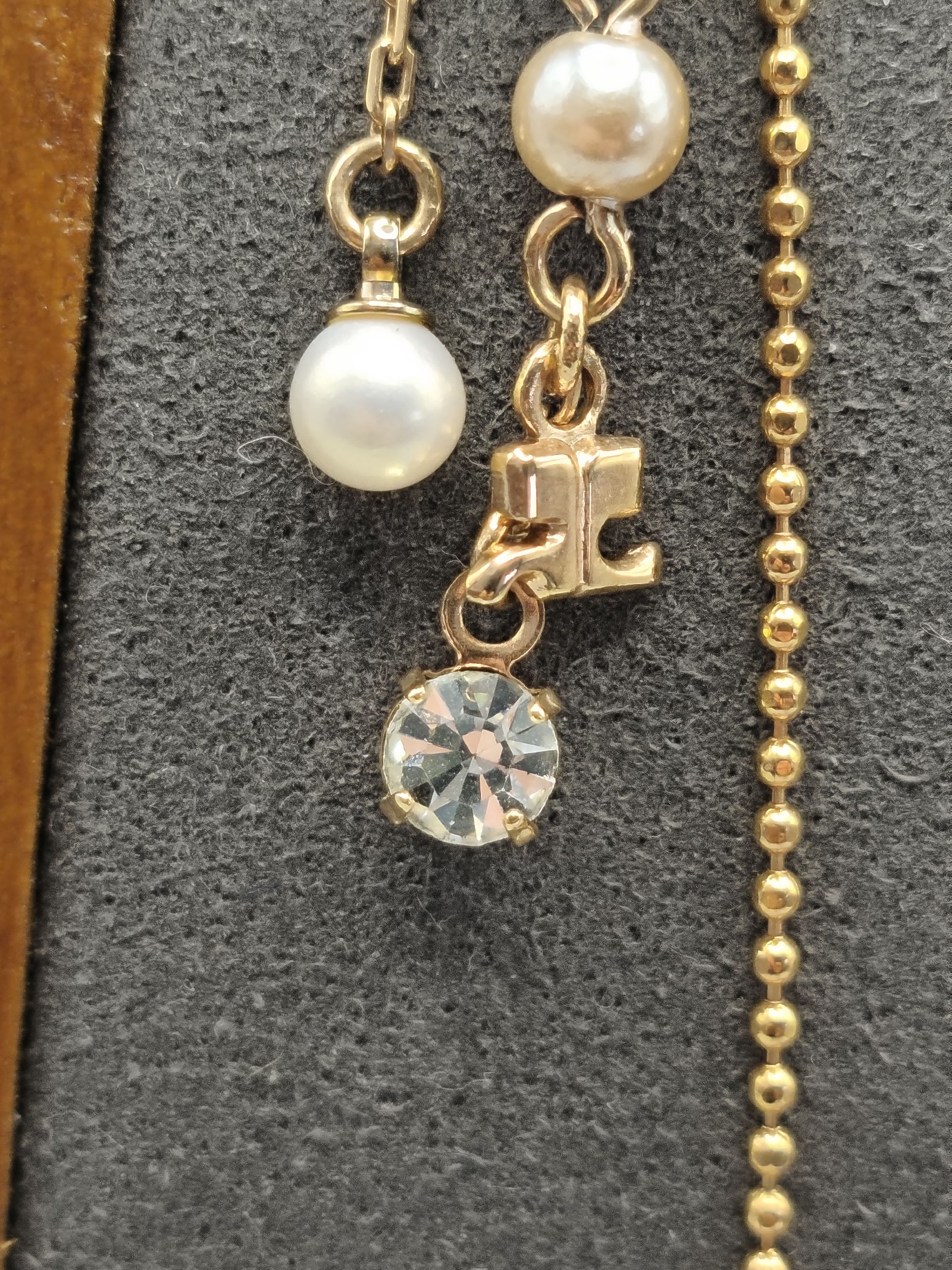Courreges Women's Gold Tone & Pearl Charm Necklace Other image 5