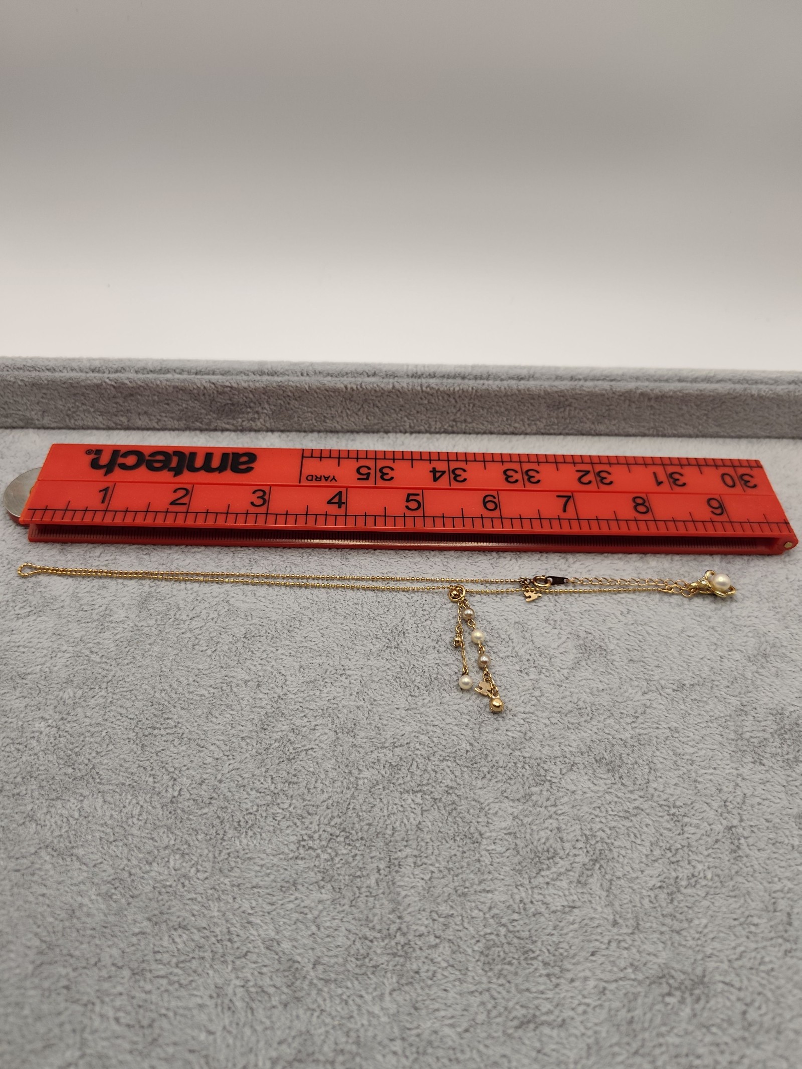 Courreges Women's Gold Tone & Pearl Charm Necklace Other image 6
