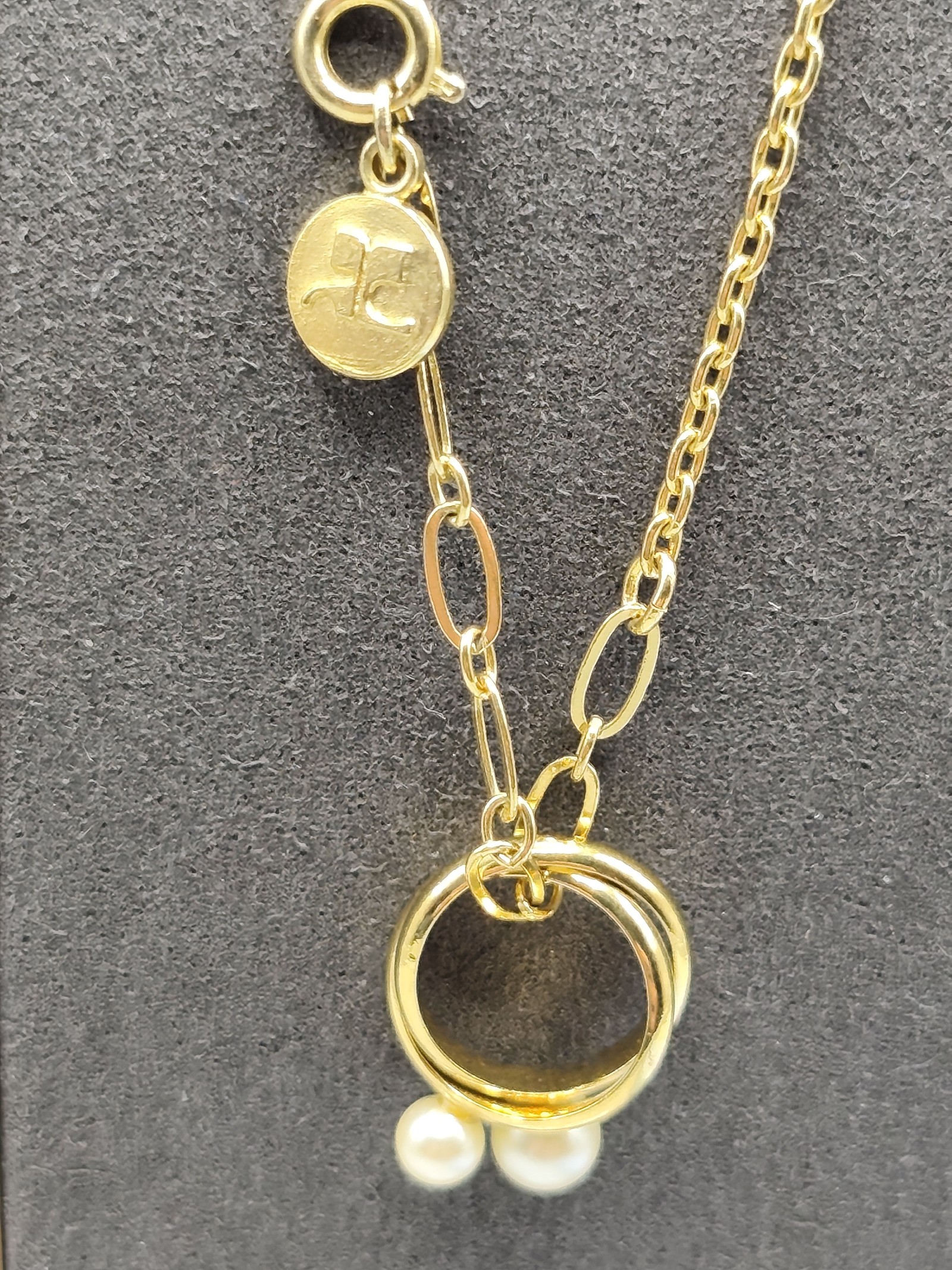 Courreges Golden & Pearl Women's Pendant Necklace Gold-Tone image 3