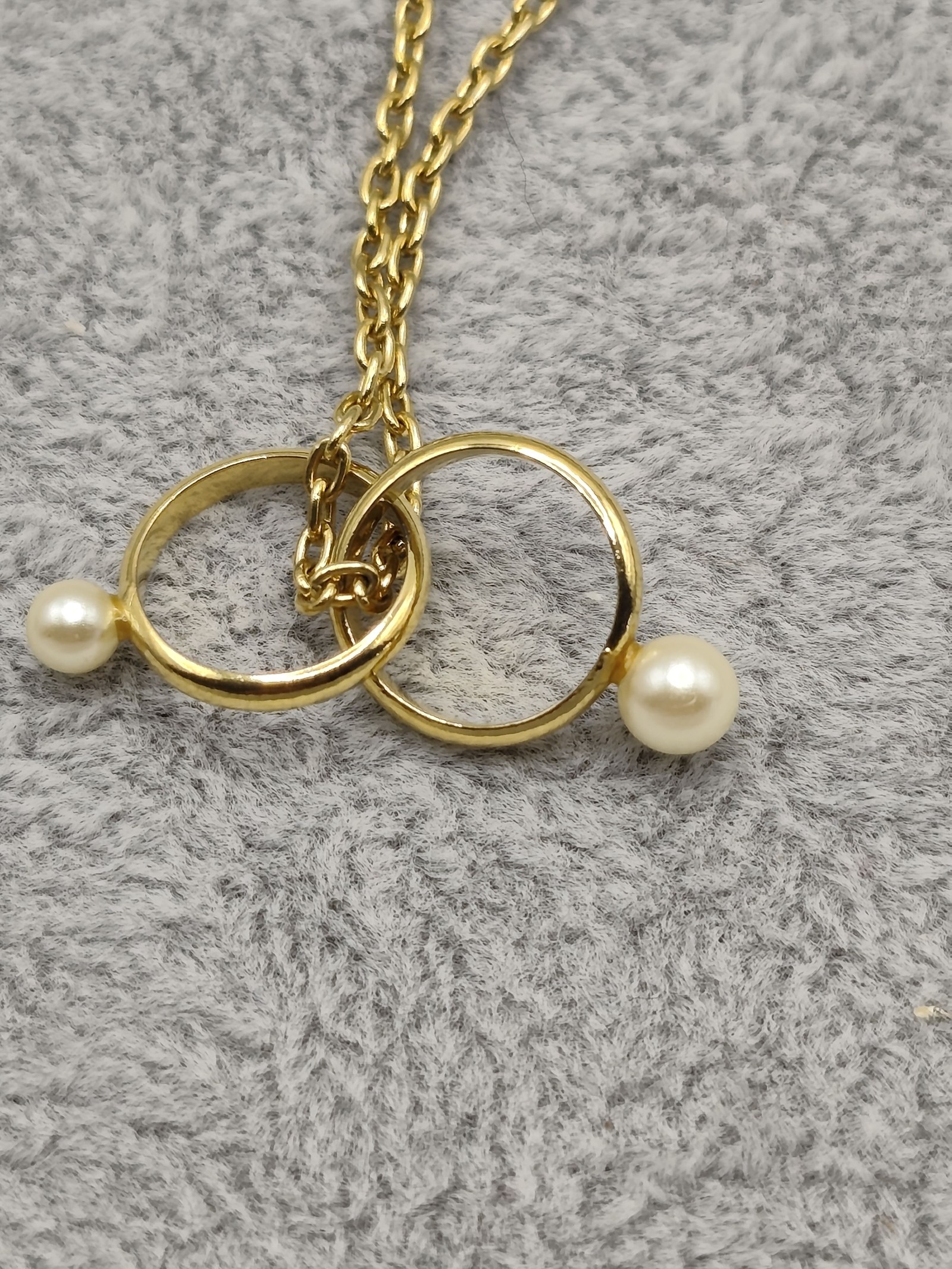 Courreges Golden & Pearl Women's Pendant Necklace Gold-Tone image 4